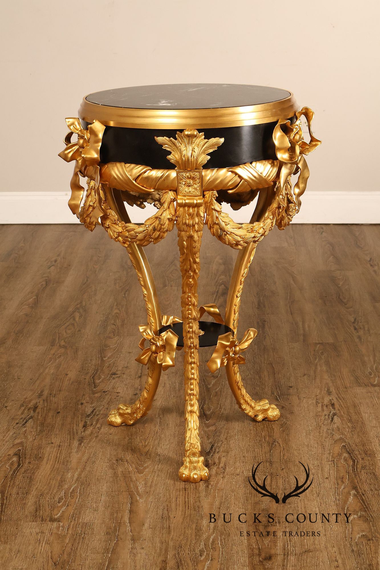 Fine Quality Bronze And Marble Louis XVI Style Gueridon Table