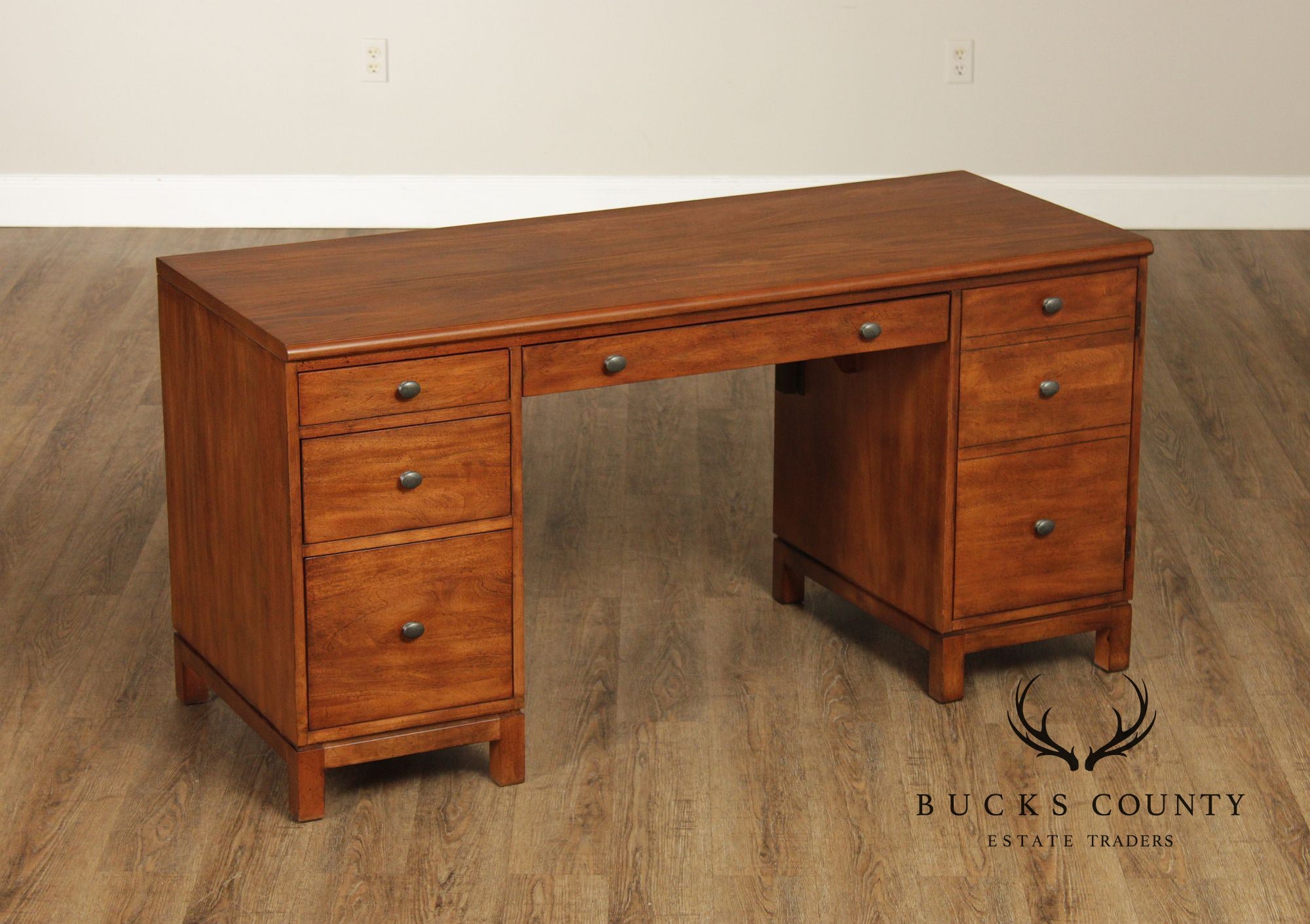 Ethan Allen Double Pedestal Writing Desk