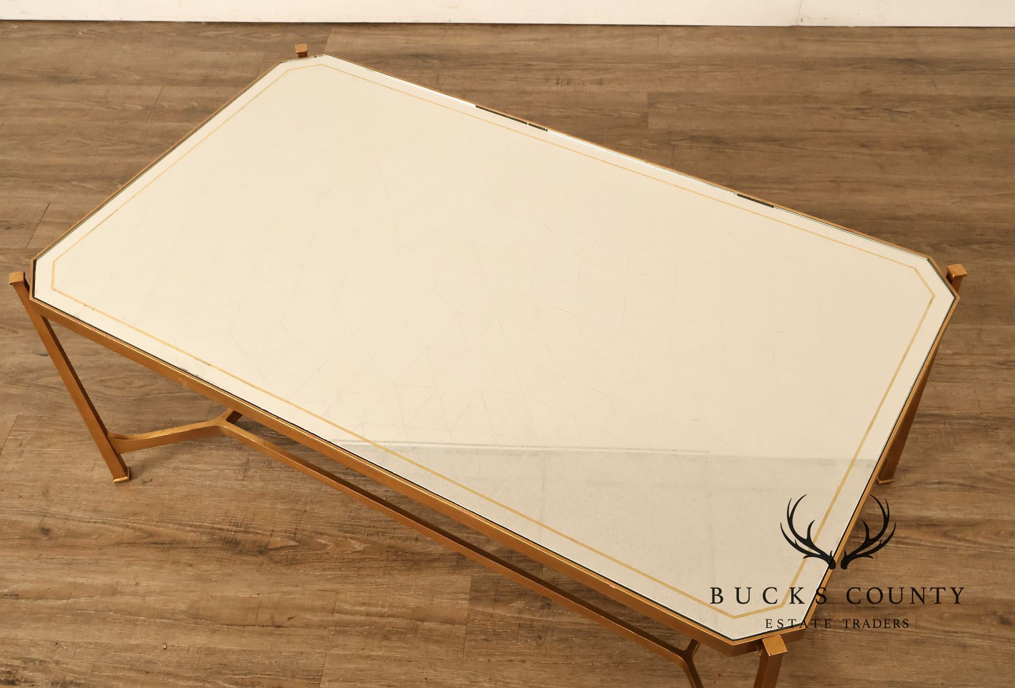 Jonathan Charles  Luxe Gilded iron Eglomise Cocktail Table