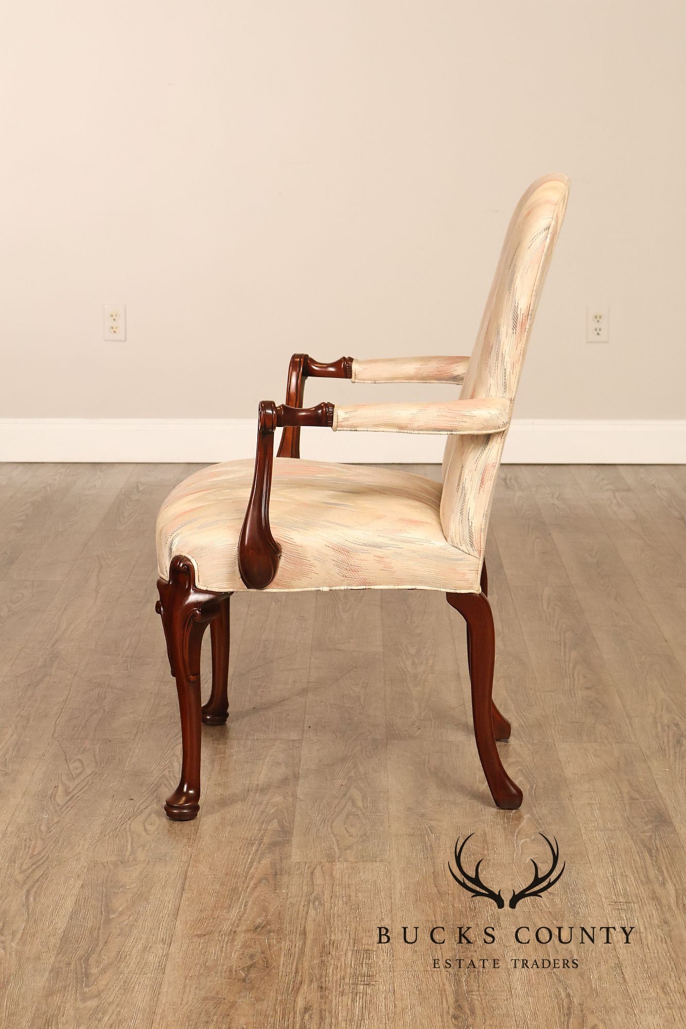 Southwood Queen Anne Style Pair of Mahogany Armchairs