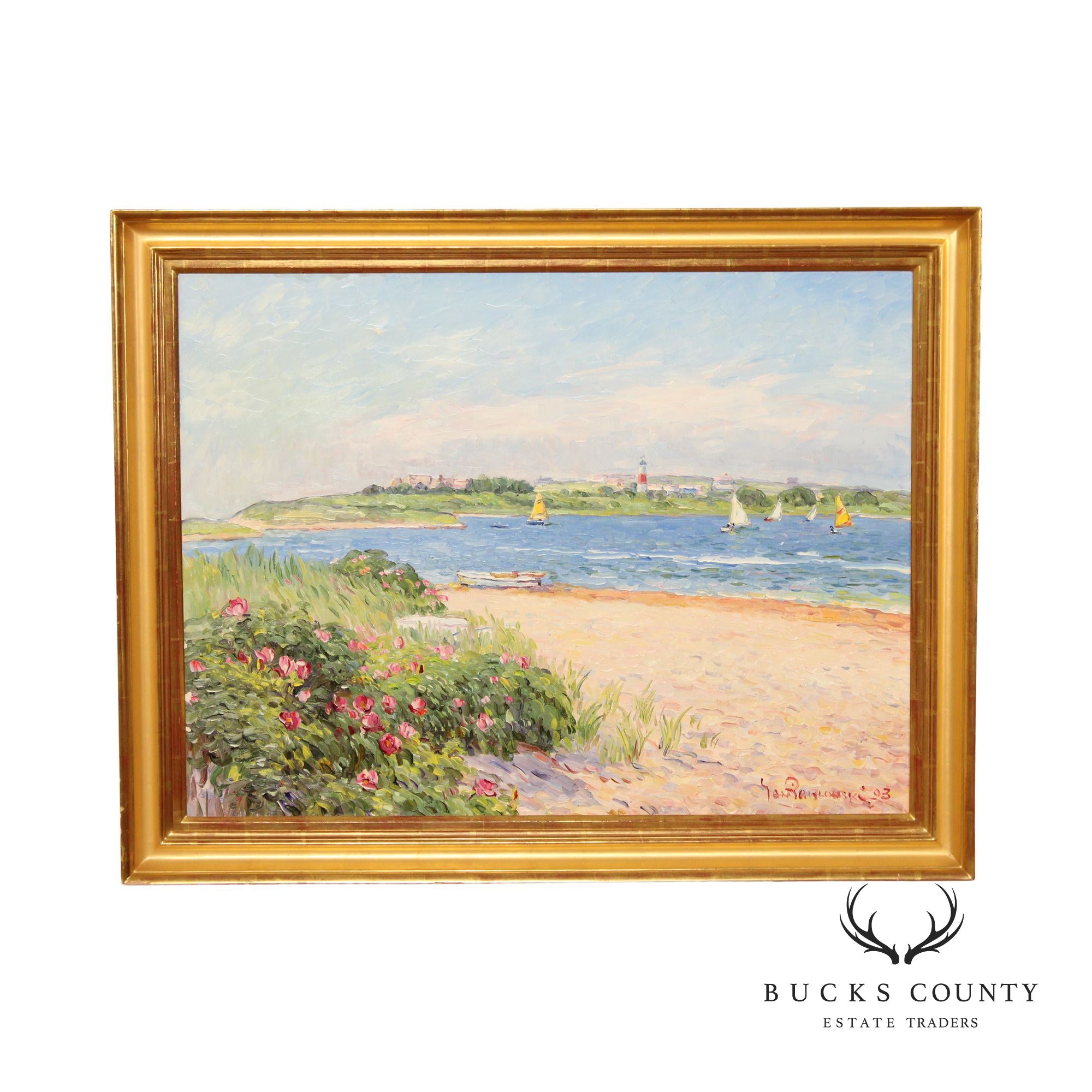 Jan Pawlowski Impressionist Beach Scene Oil Painting