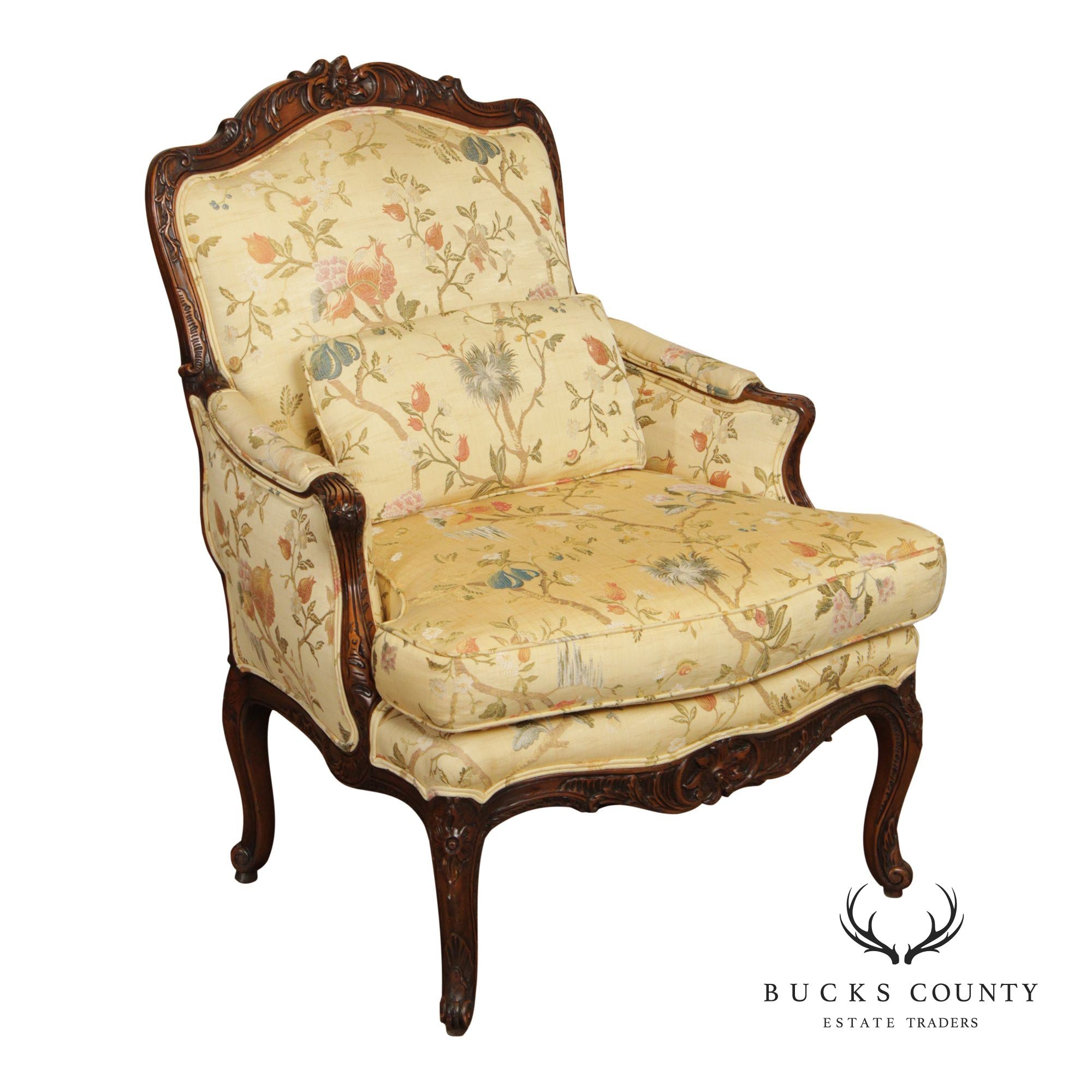 Beacon Hill French Louis XV Style Bergere Armchair