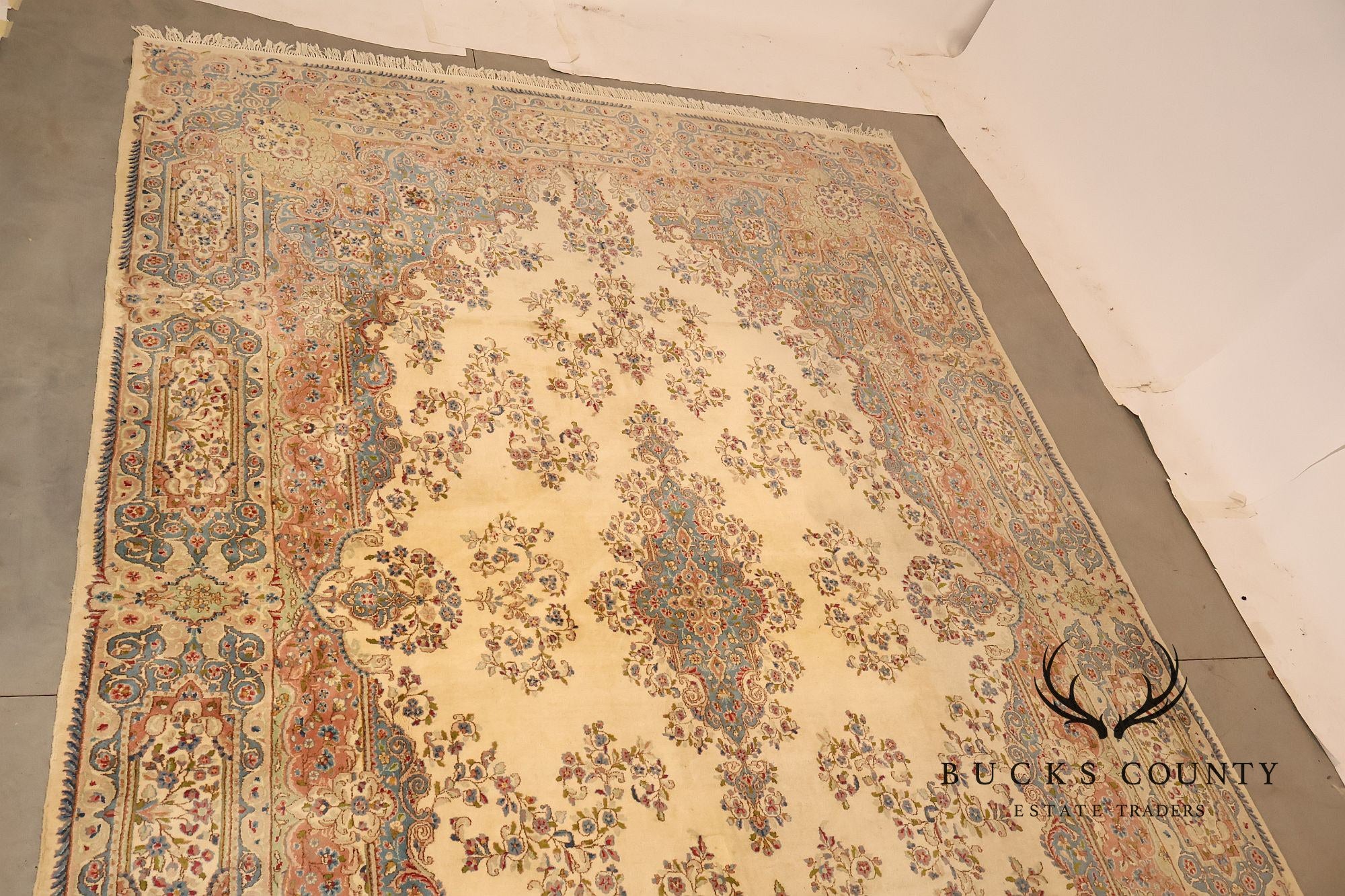 Kirmin Pattern Large Hand Tied 11' x 18' Fringed Area Rug