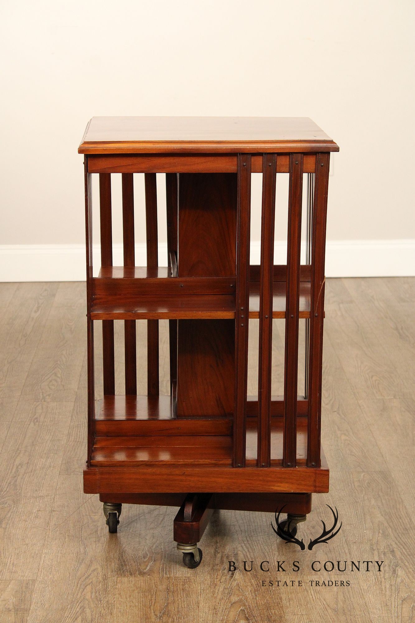 Antique Regency Style Rotating Mahogany Library Bookcase