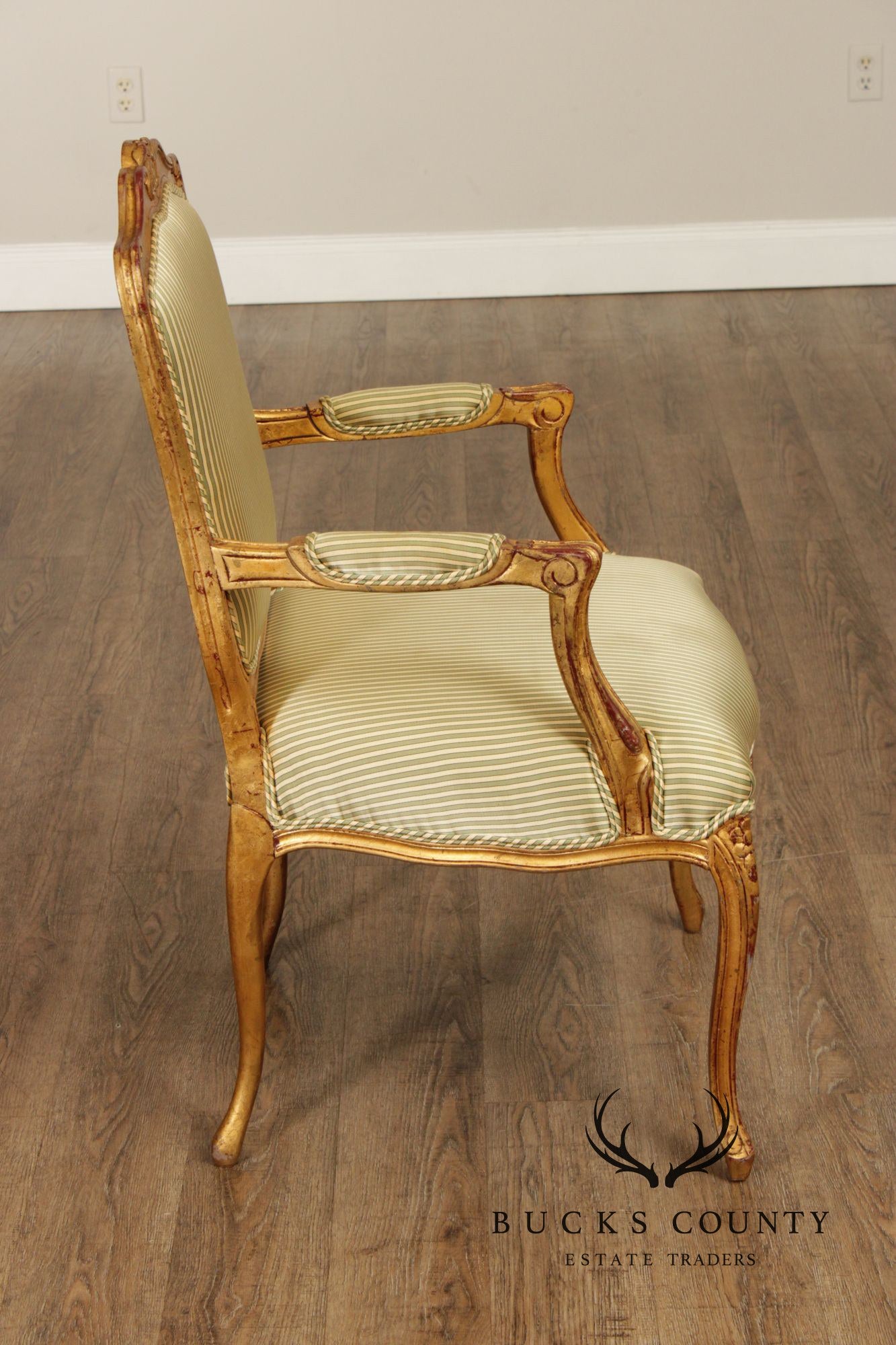 French Louis XV Style Set of Eight Giltwood Dining Armchairs
