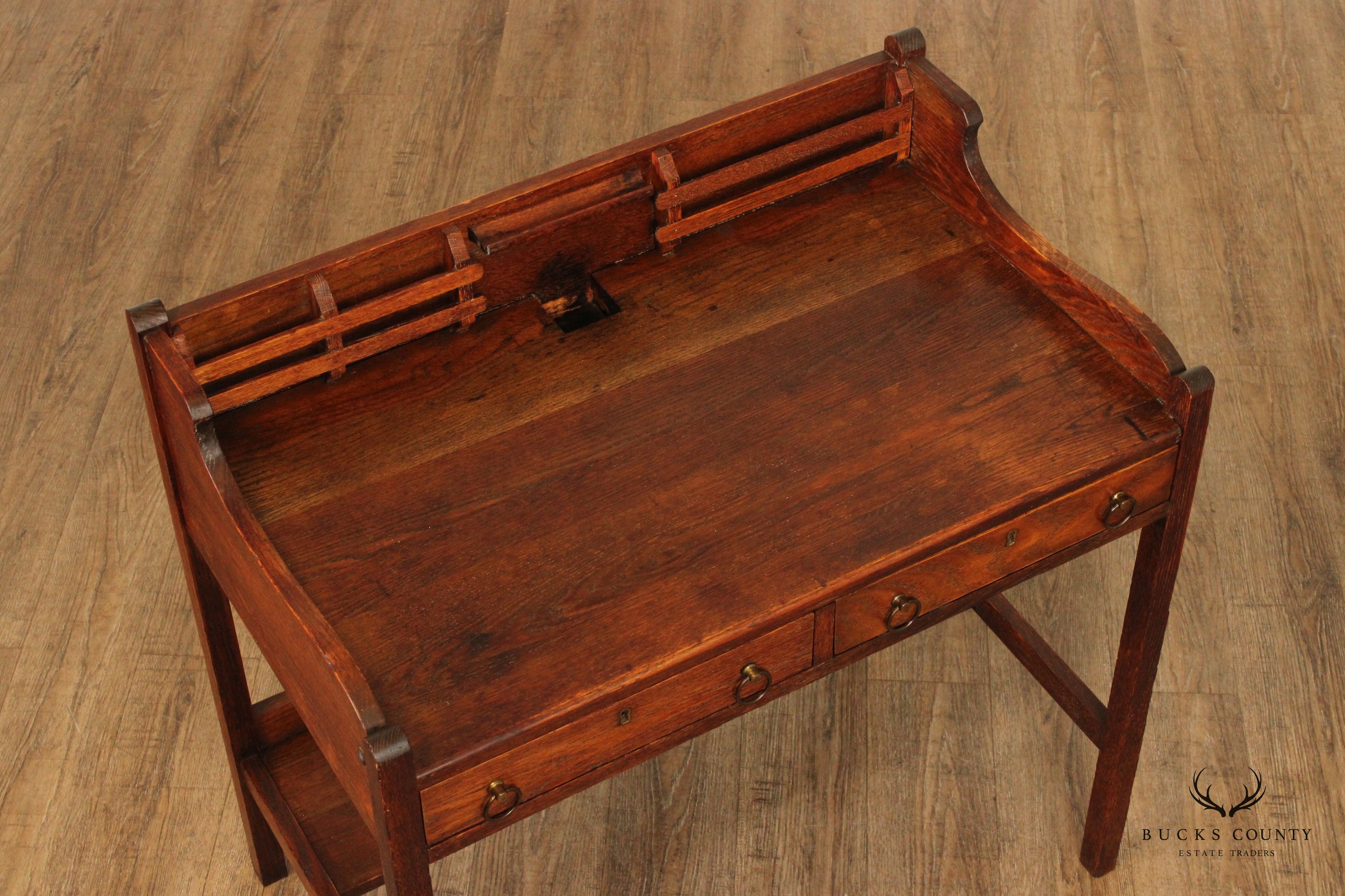 Antique Mission Oak Writing Desk