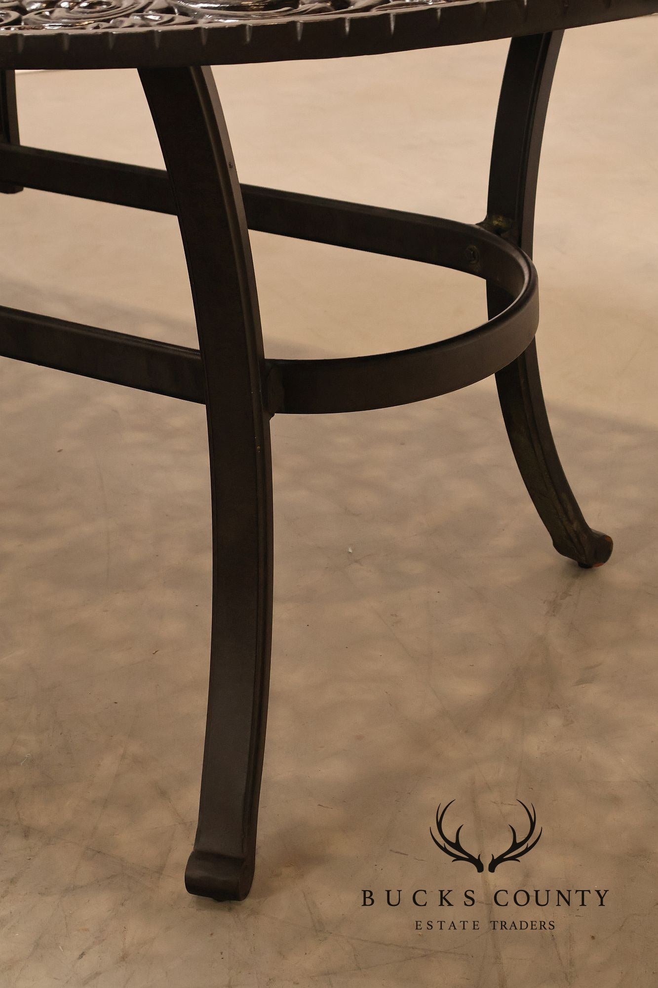 Castelle Cast Aluminum Outdoor Dining Table With Six Chairs Patio Set