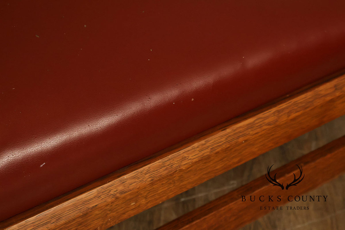 Antique L & J.G. Stickley Oak Slatted Bench