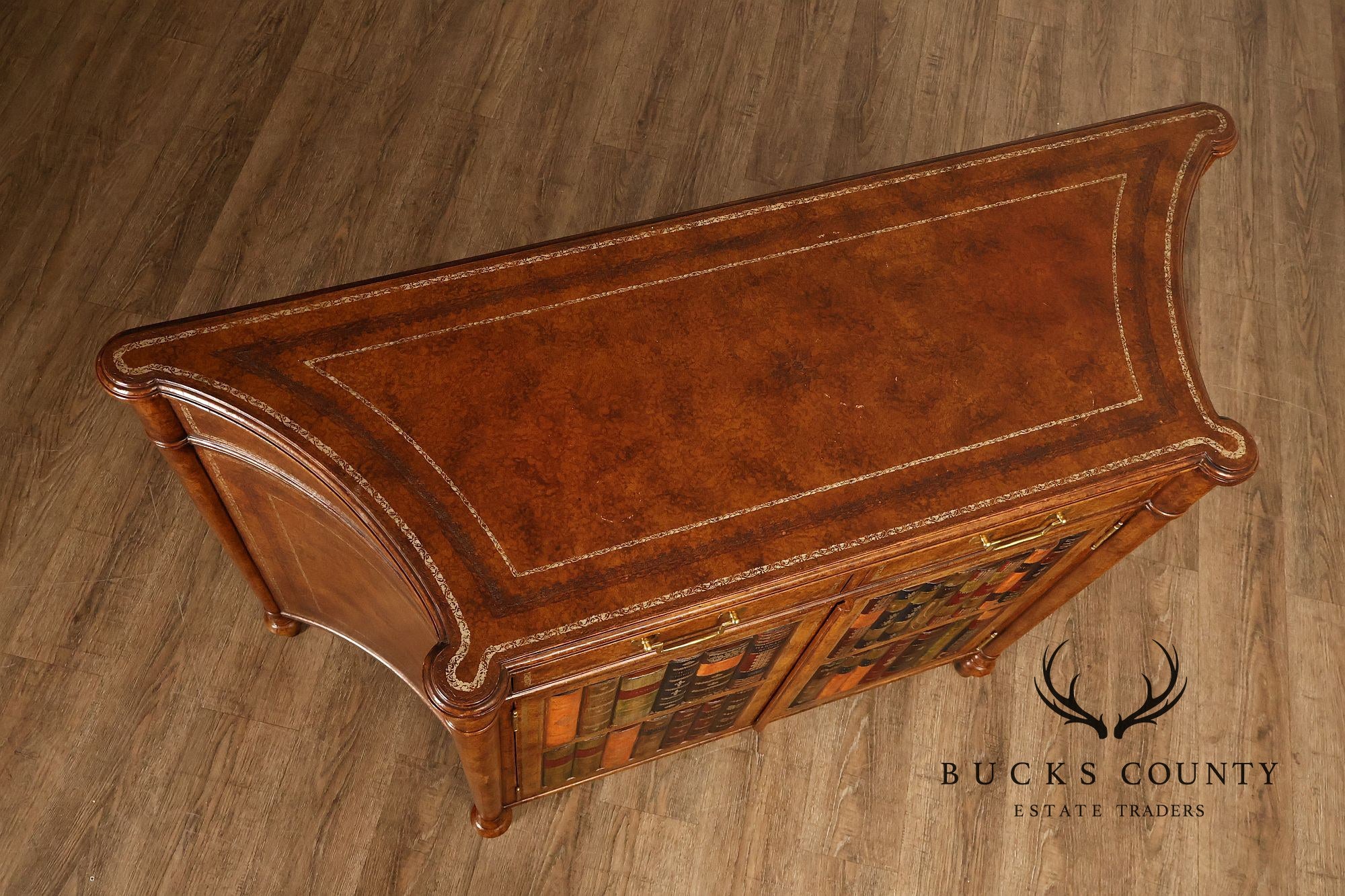 Maitland Smith Leather Wrapped Commode Cabinet