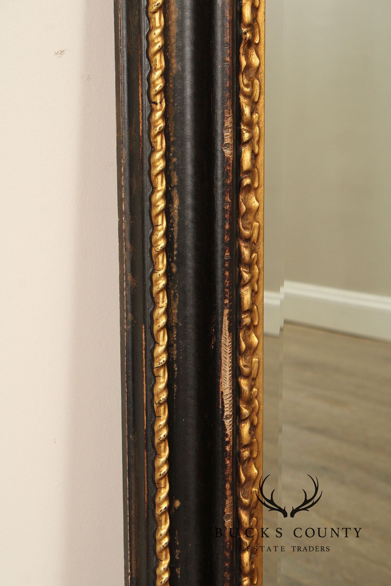 La Marche Ebonized and Partial Gilt Wall Mirror