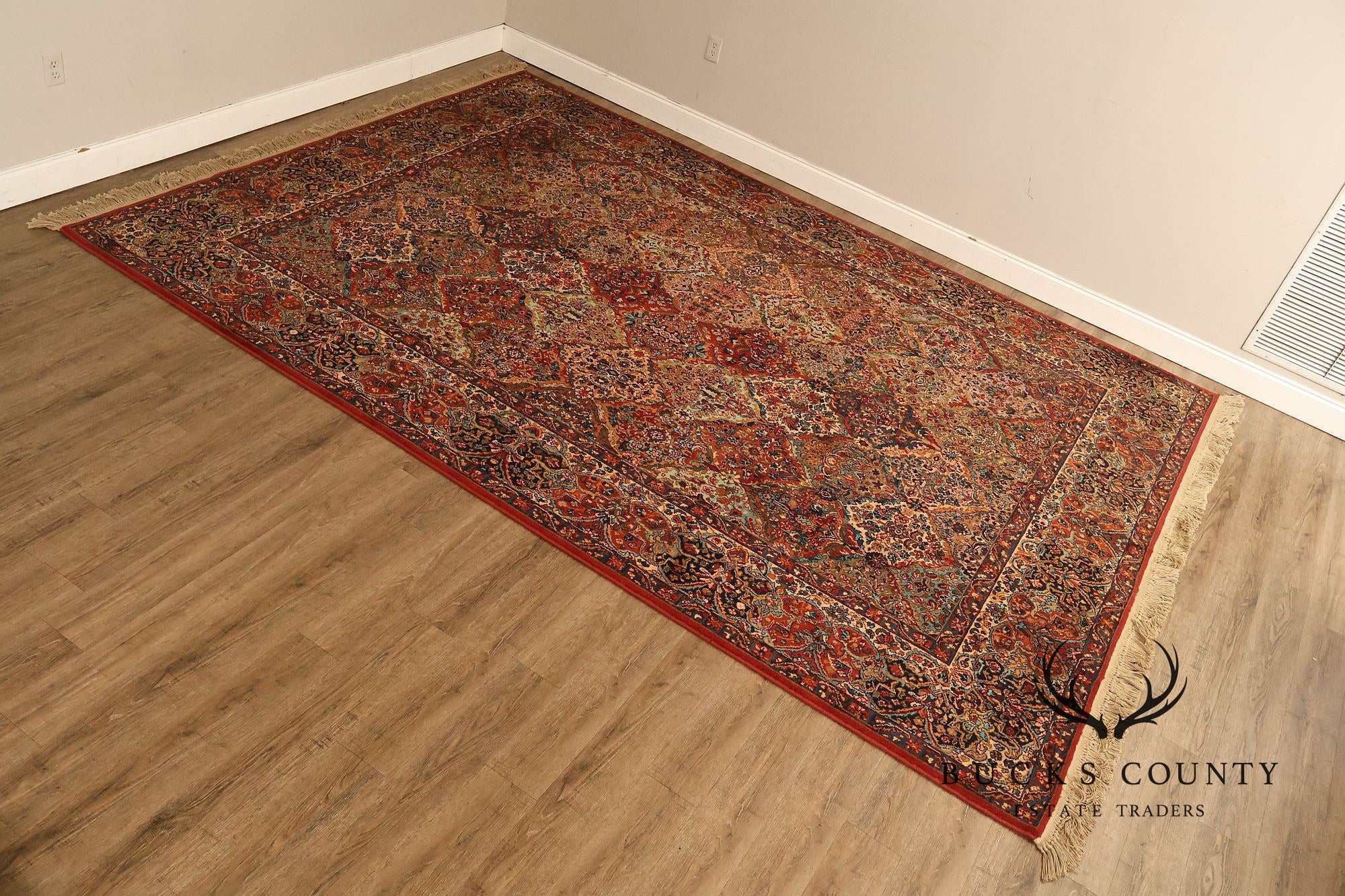 Karastan 8’ 8” X 12’ Multicolor Panel Kirman Wool Area Rug