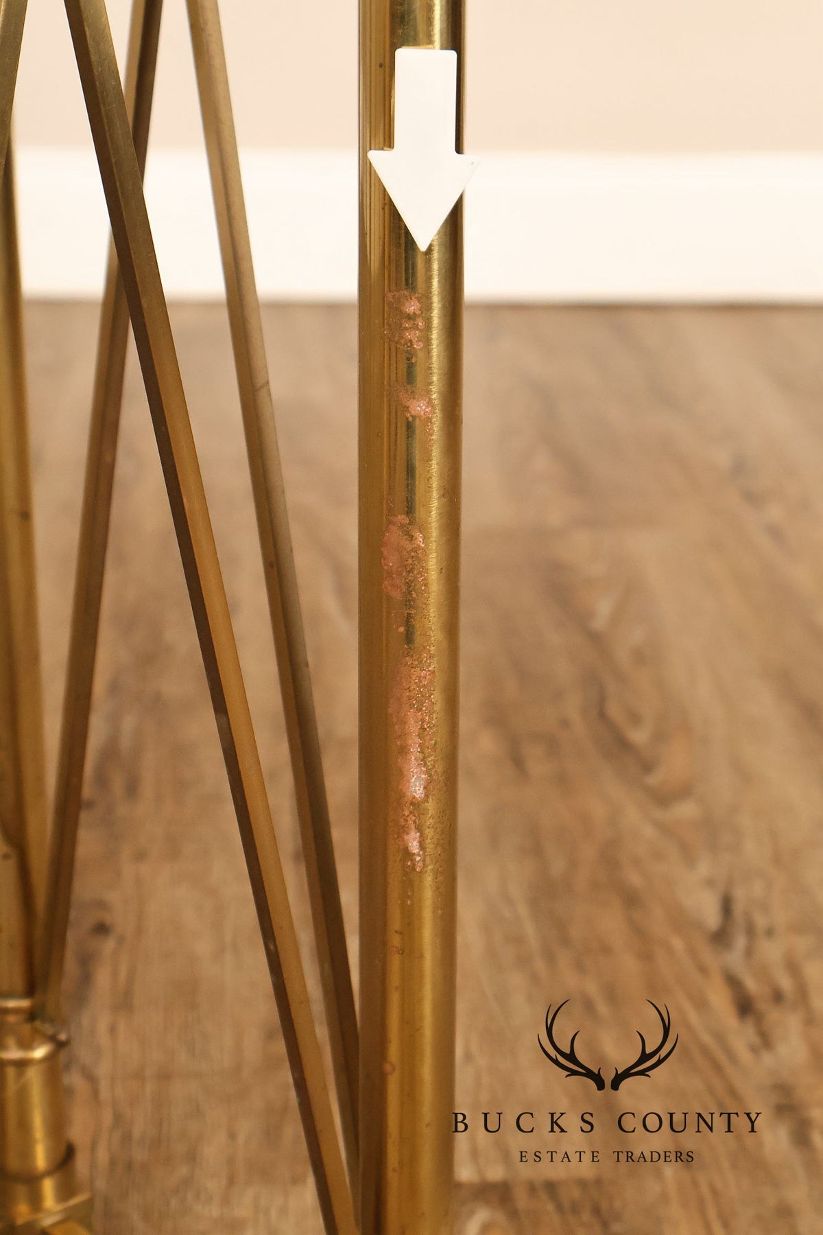 Vintage Neoclassical Style Heavy Brass Pedestal Plant Stand With Lion Medallions