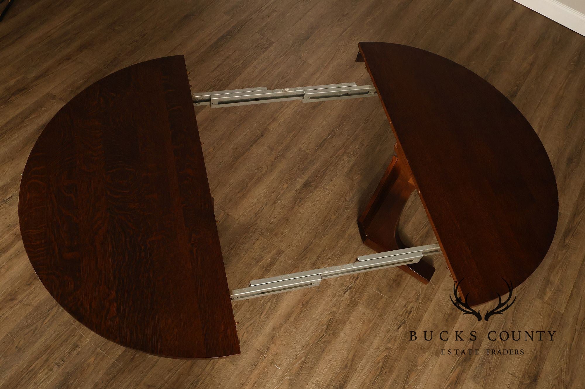 Stickley Mission Collection Round Oak Expandable Dining Table
