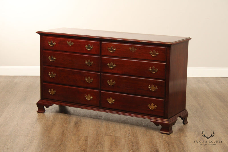 NATHAN HALE SOLID CHERRY CHIPPENDALE STYLE 8 DRAWER DRESSER