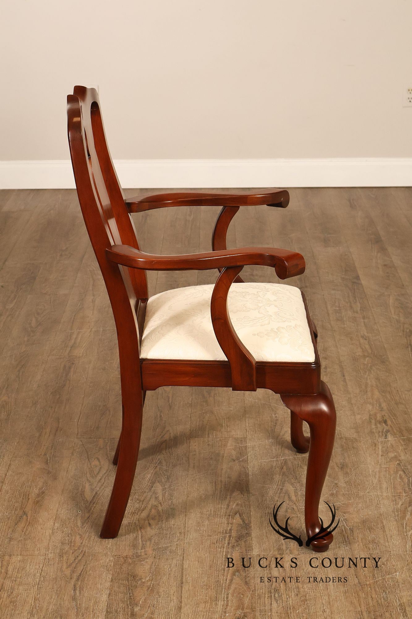 Henkel Harris Queen Anne Style Cherry Armchair