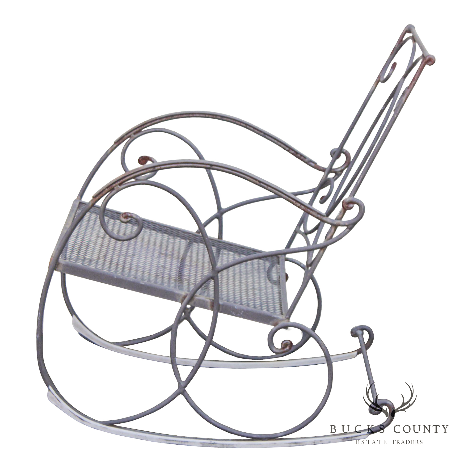 Vintage Wrought Iron Patio Rocking Chair