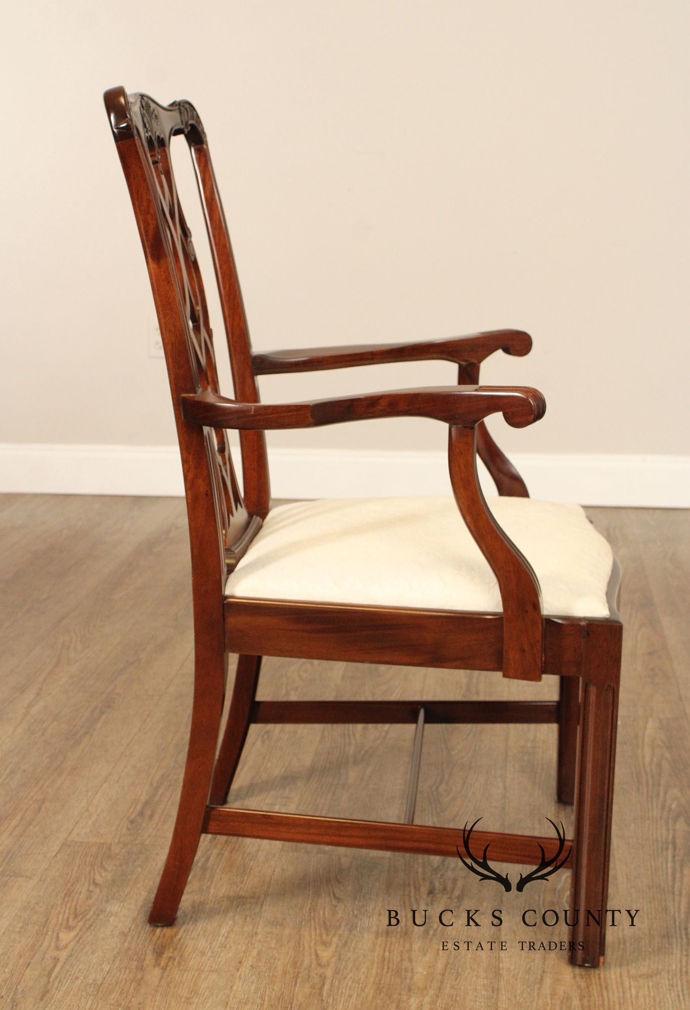 Chippendale Style Quality Set Of Ten Solid Mahogany Dining Chairs