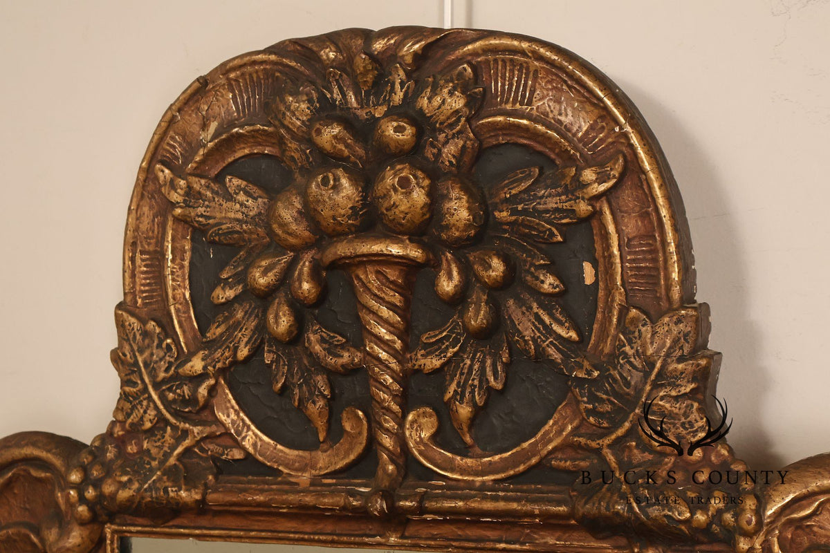 Antique Italian Baroque Style Relief Carved Mirror