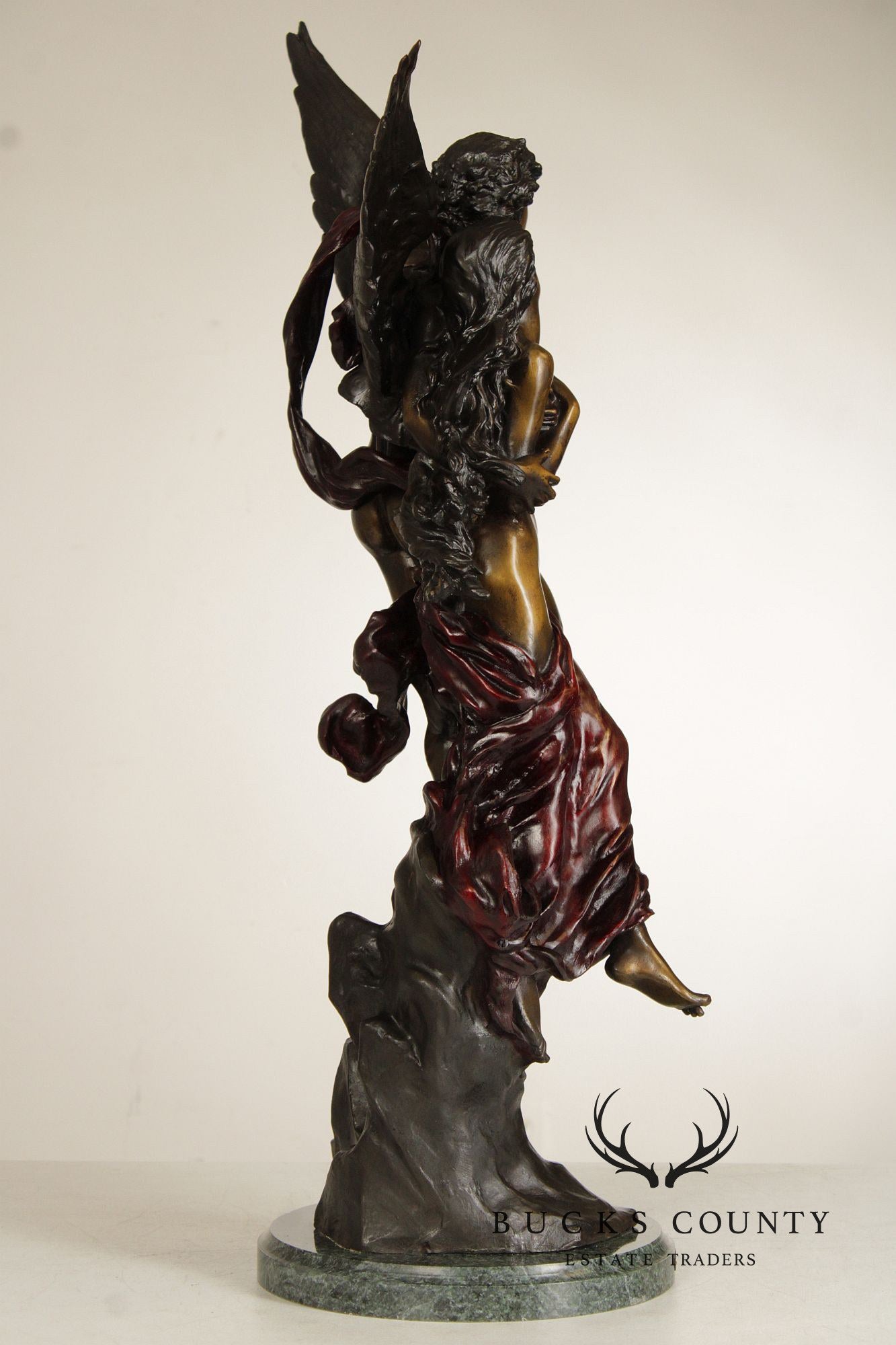 Henri Godet Bronze Statue, 'Cupid & Psyche'