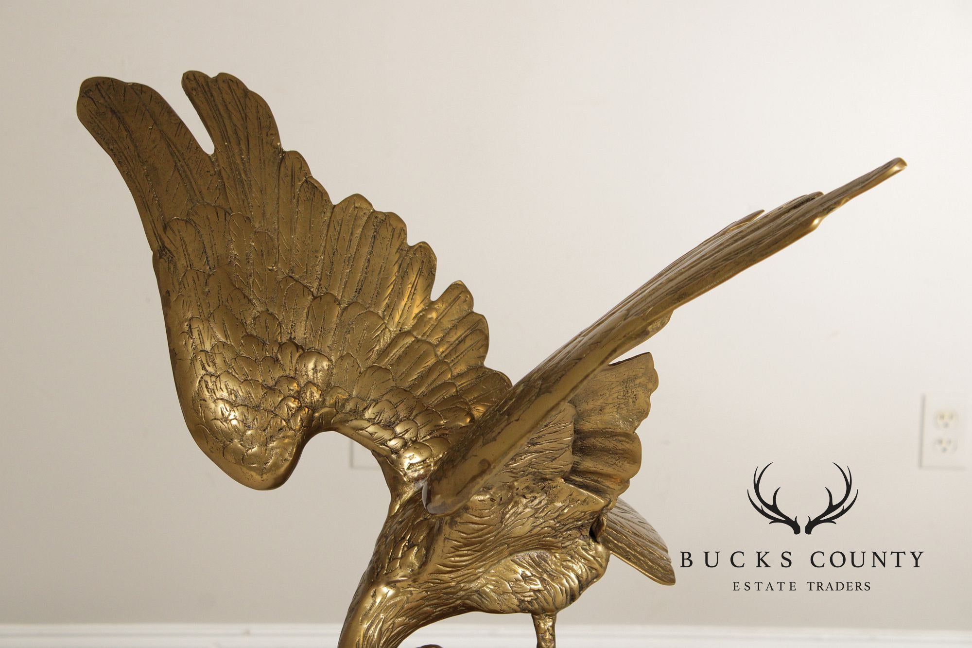 Large Vintage Brass Eagle Statue