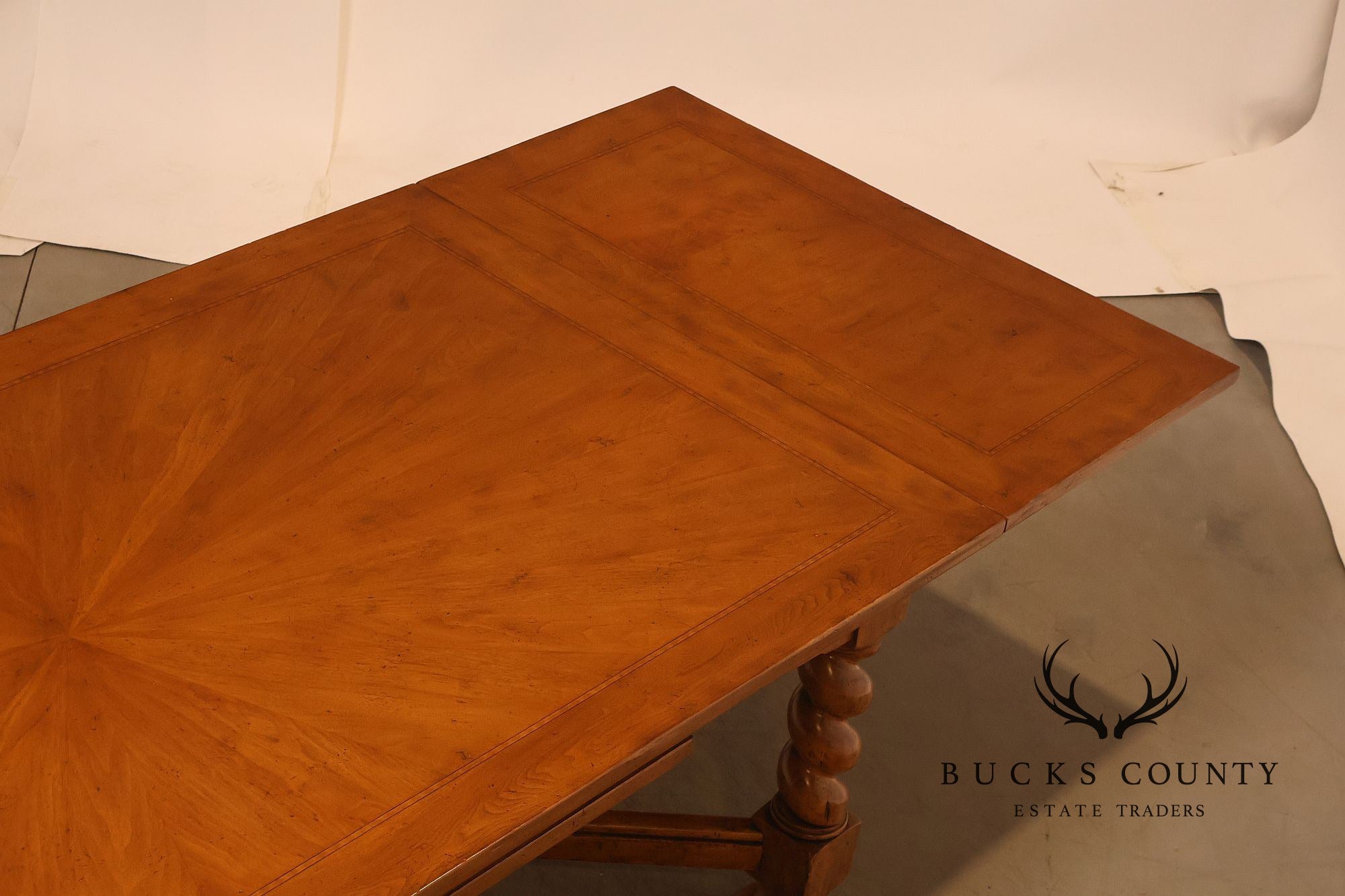 French Louis XIII Style Draw-Leaf Trestle Dining Table