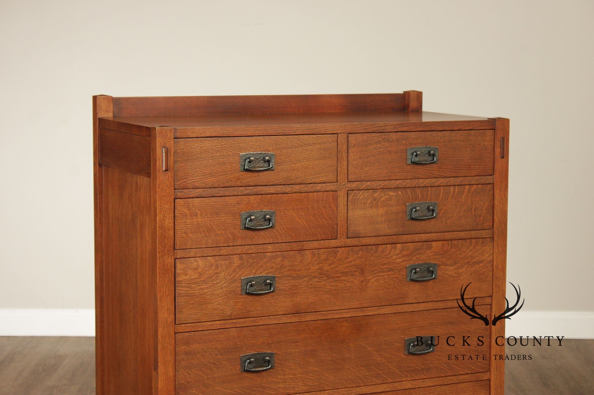 Stickley Mission Collection Oak Tall Chest Of Drawers