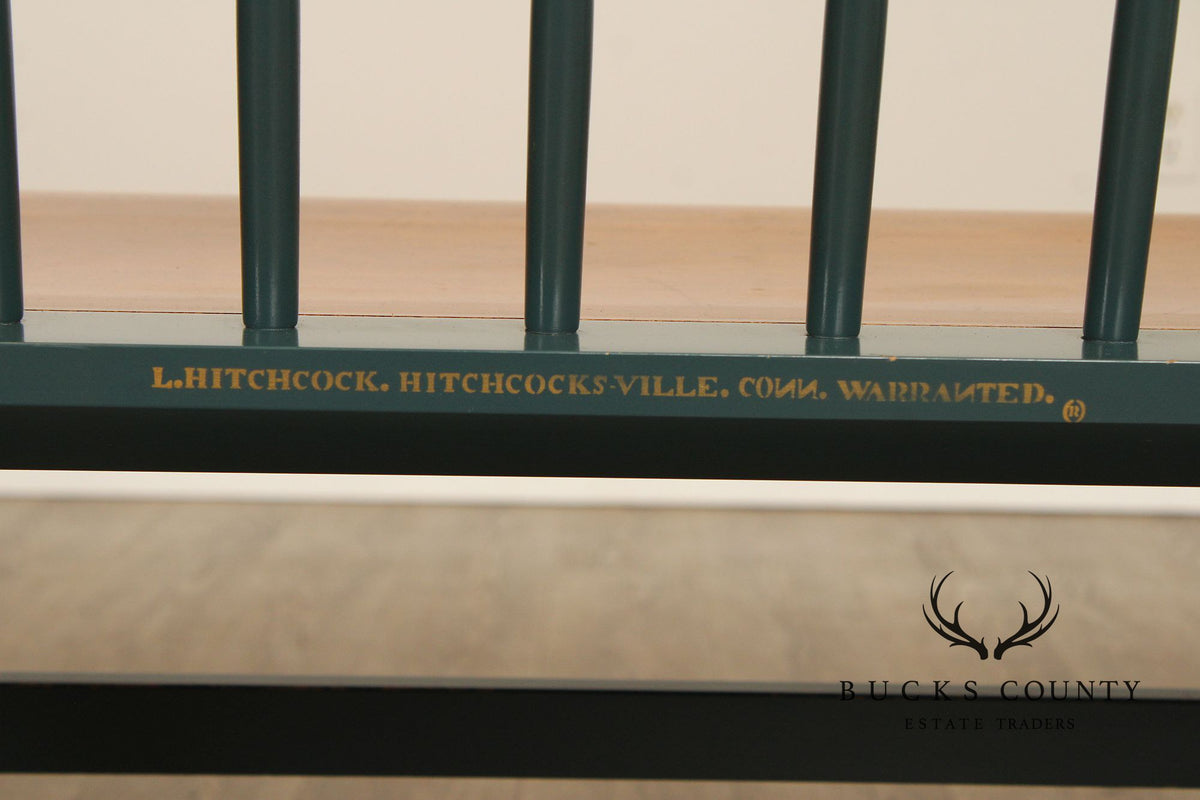 L. Hitchcock Painted Harvest Decorated Windsor Style Settee Bench