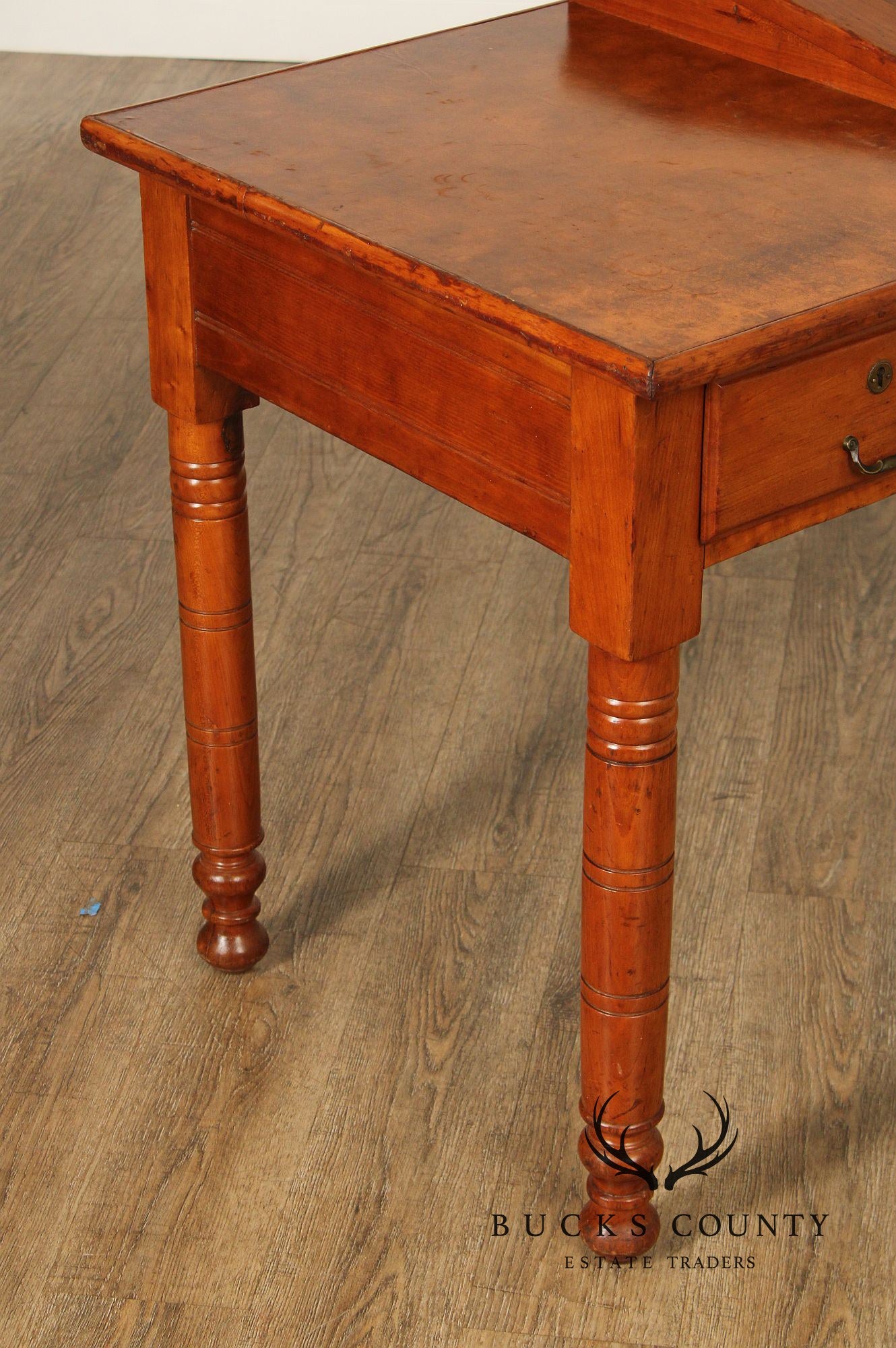 Antique Early American Applewood Slant Top Writing Desk