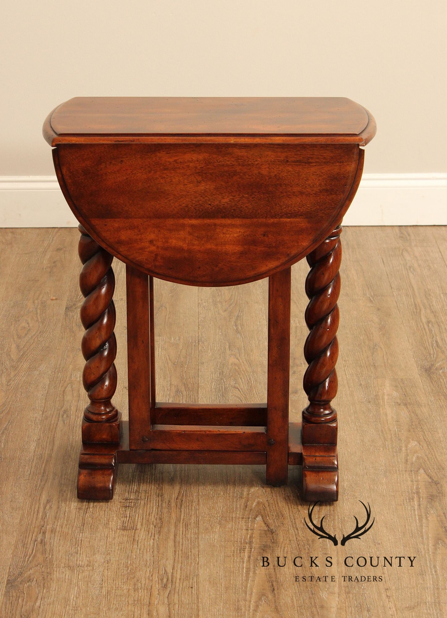 Theodore Alexander Jacobean Style Drop Leaf Side Table