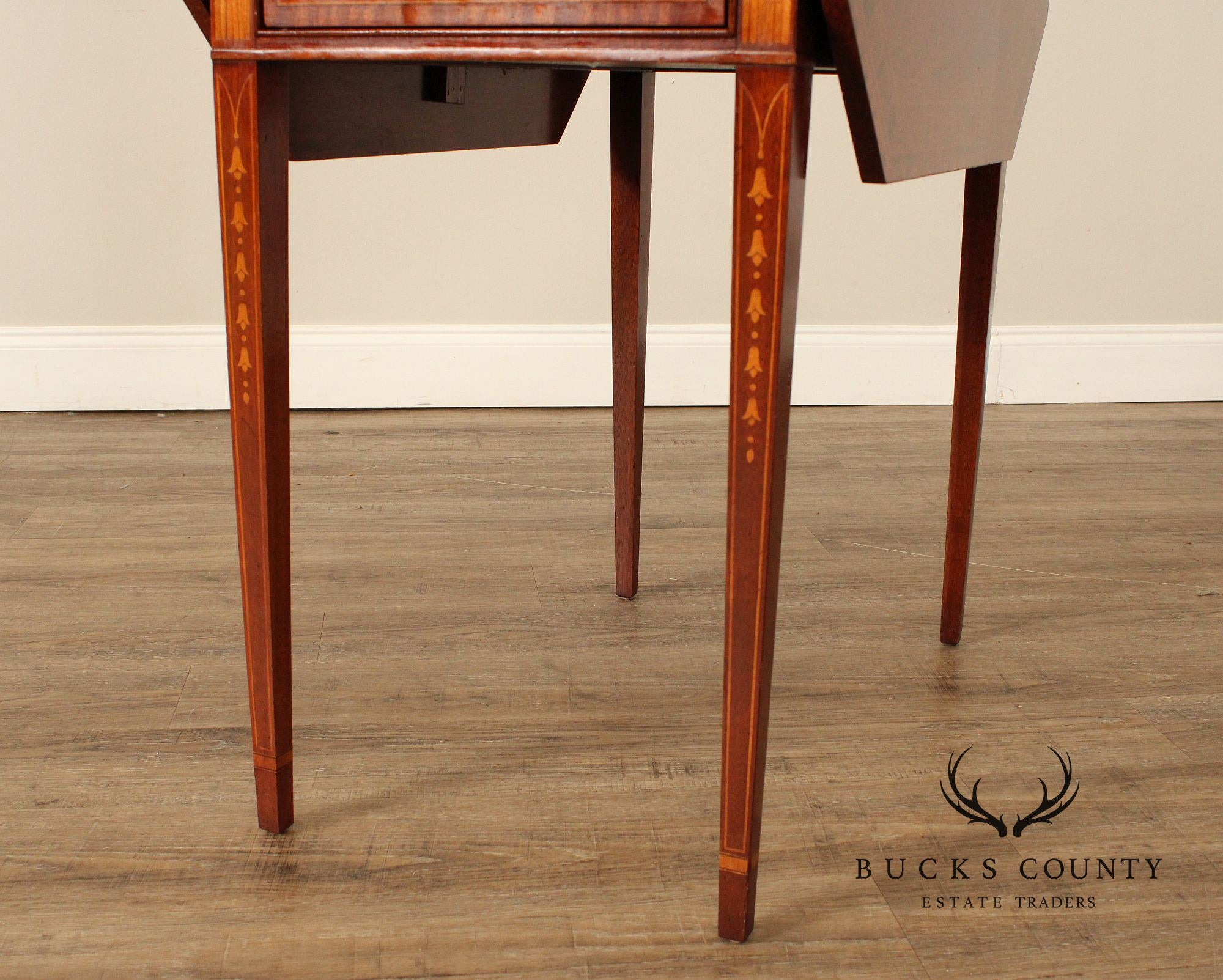 Councill Federal Style Pair of Inlaid Mahogany Pembroke Side Tables