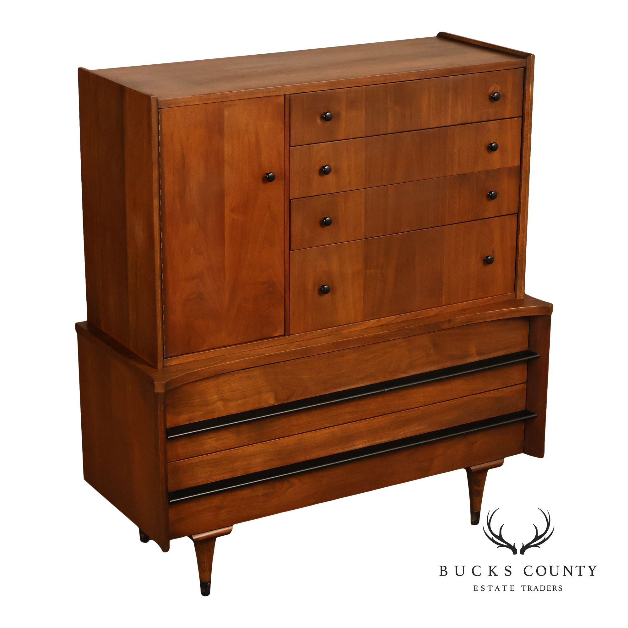 American Of Martinsville Mid-Century Modern Walnut Gentleman's Chest