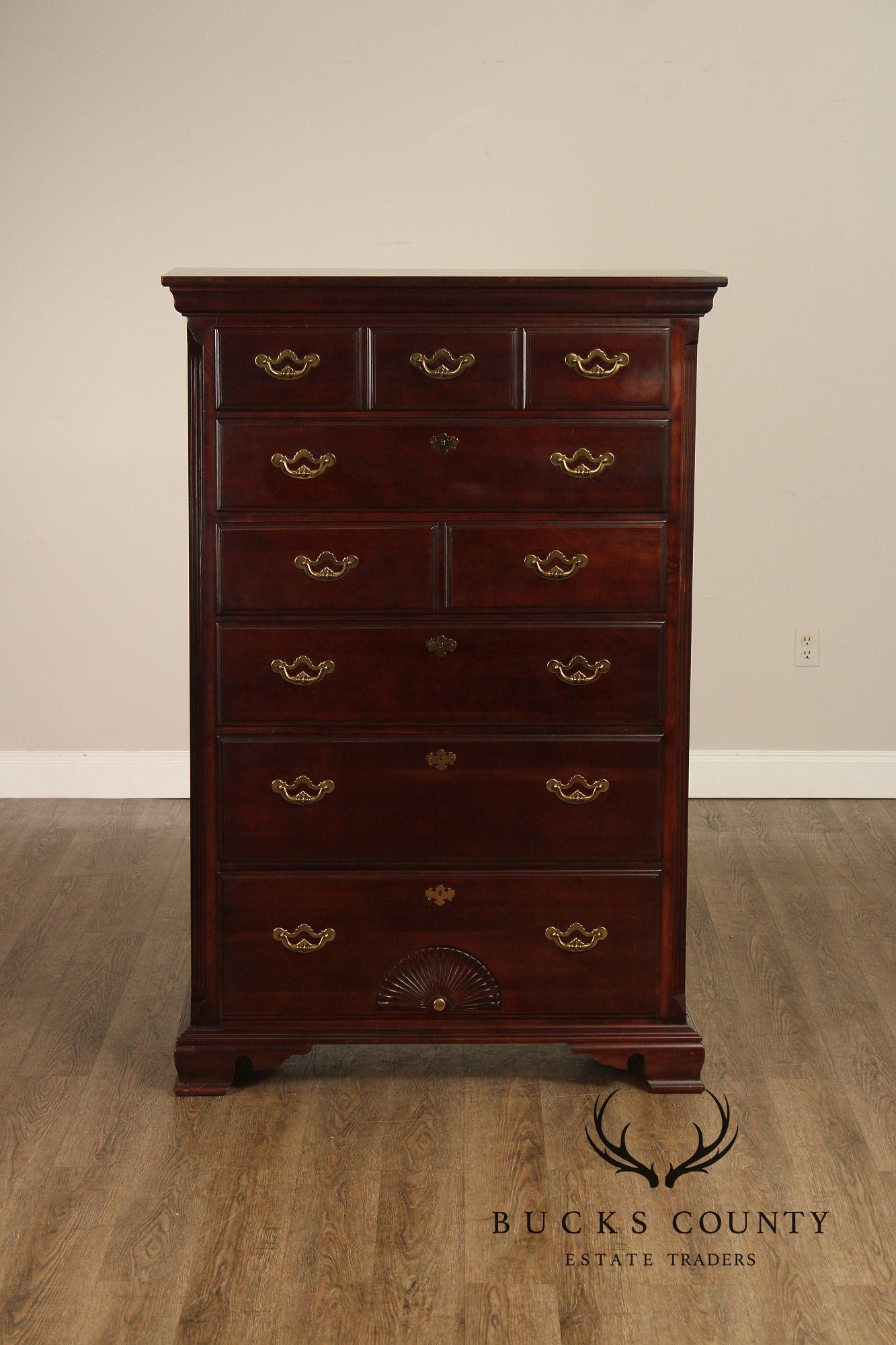 Thomasville Chippendale Style Cherry Tall Chest