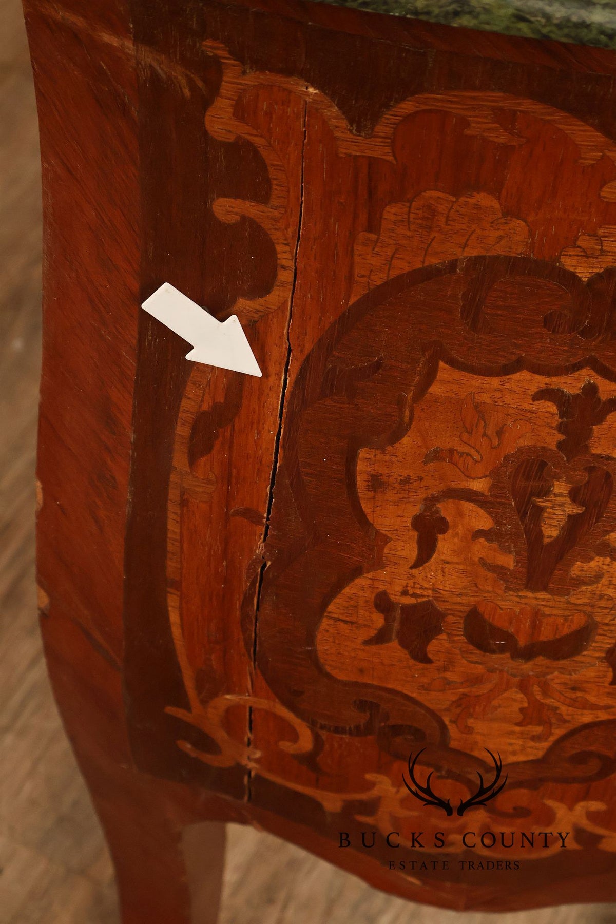 Louis XV Style Ormolu And Floral Marquetry Bombe Commode