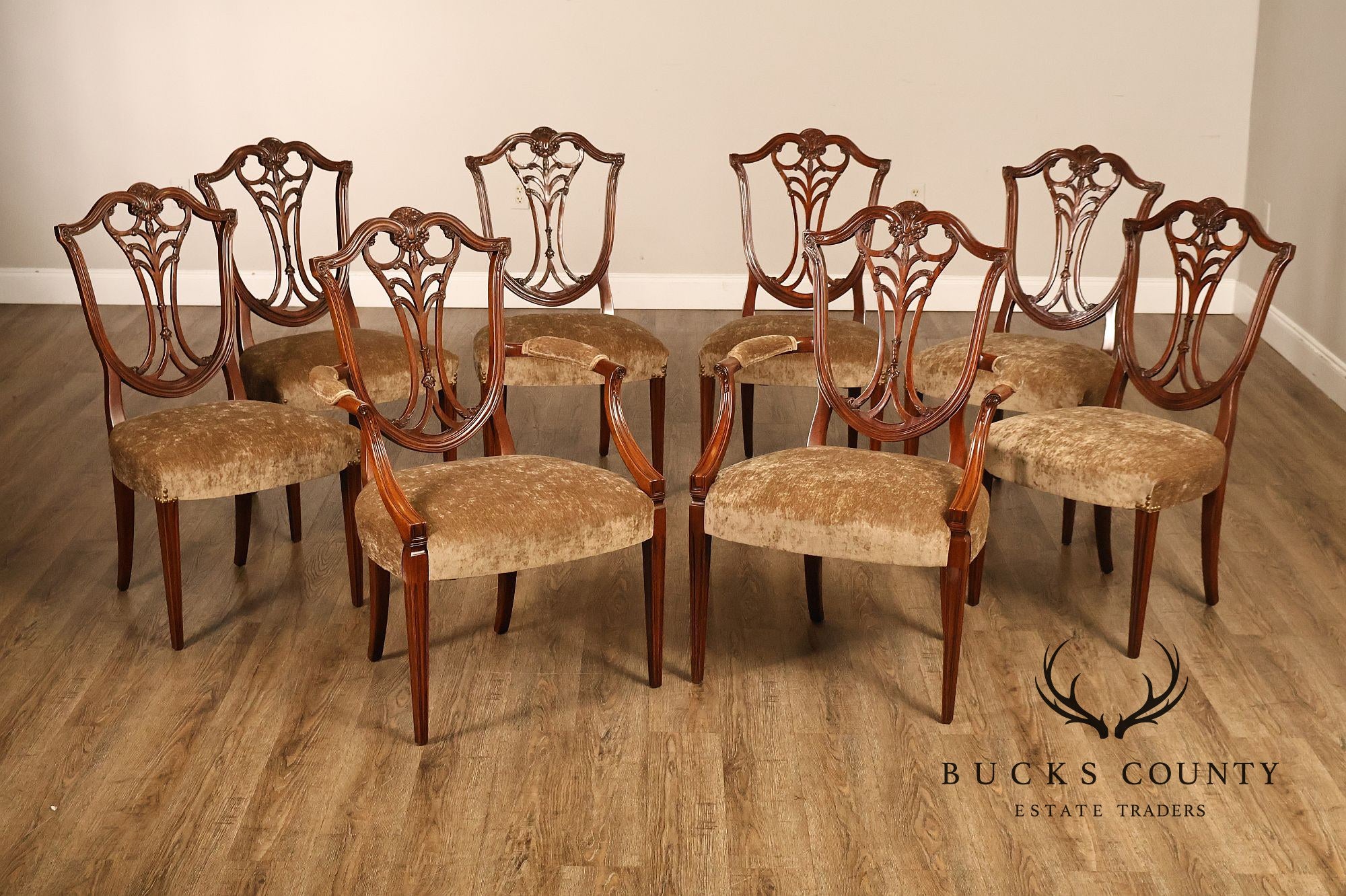 Karges Federal Style Set of Eight Mahogany Dining Chairs