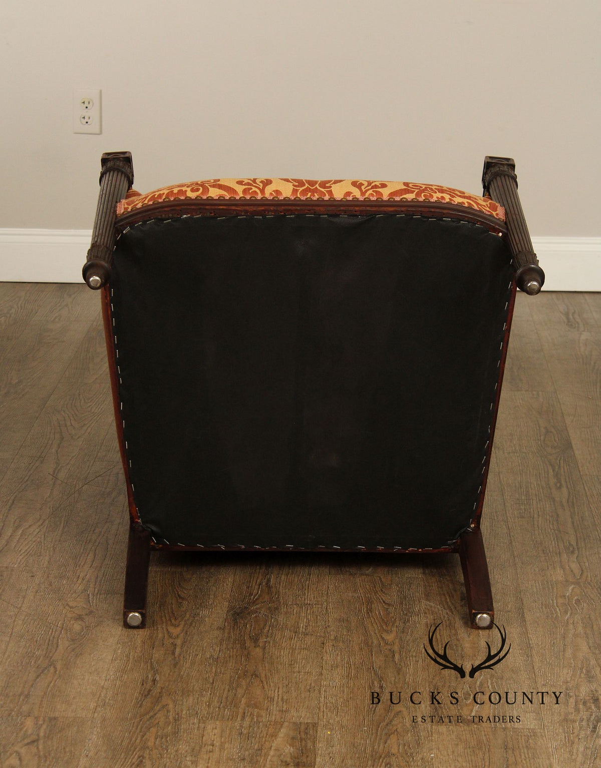 English Regency Style Antique Carved Mahogany Armchair