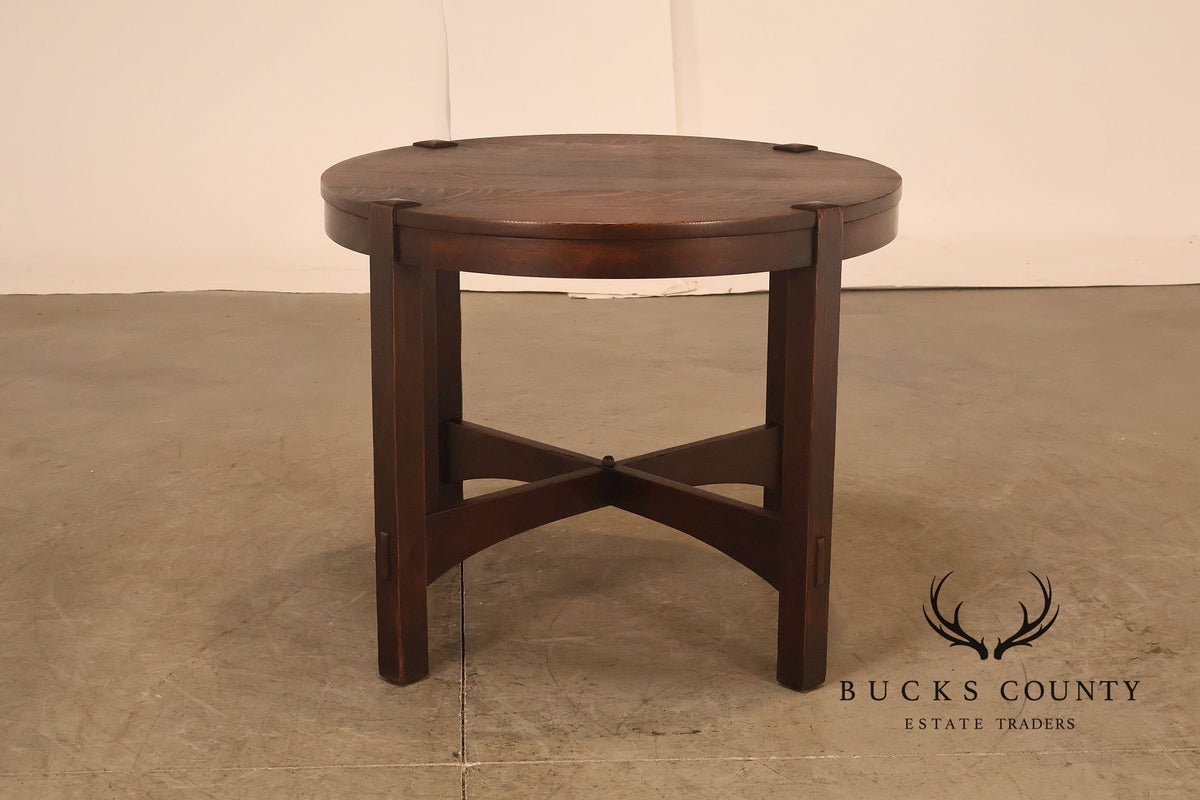 Antique Gustav Stickley Model #645 Mission Oak Round Center Table