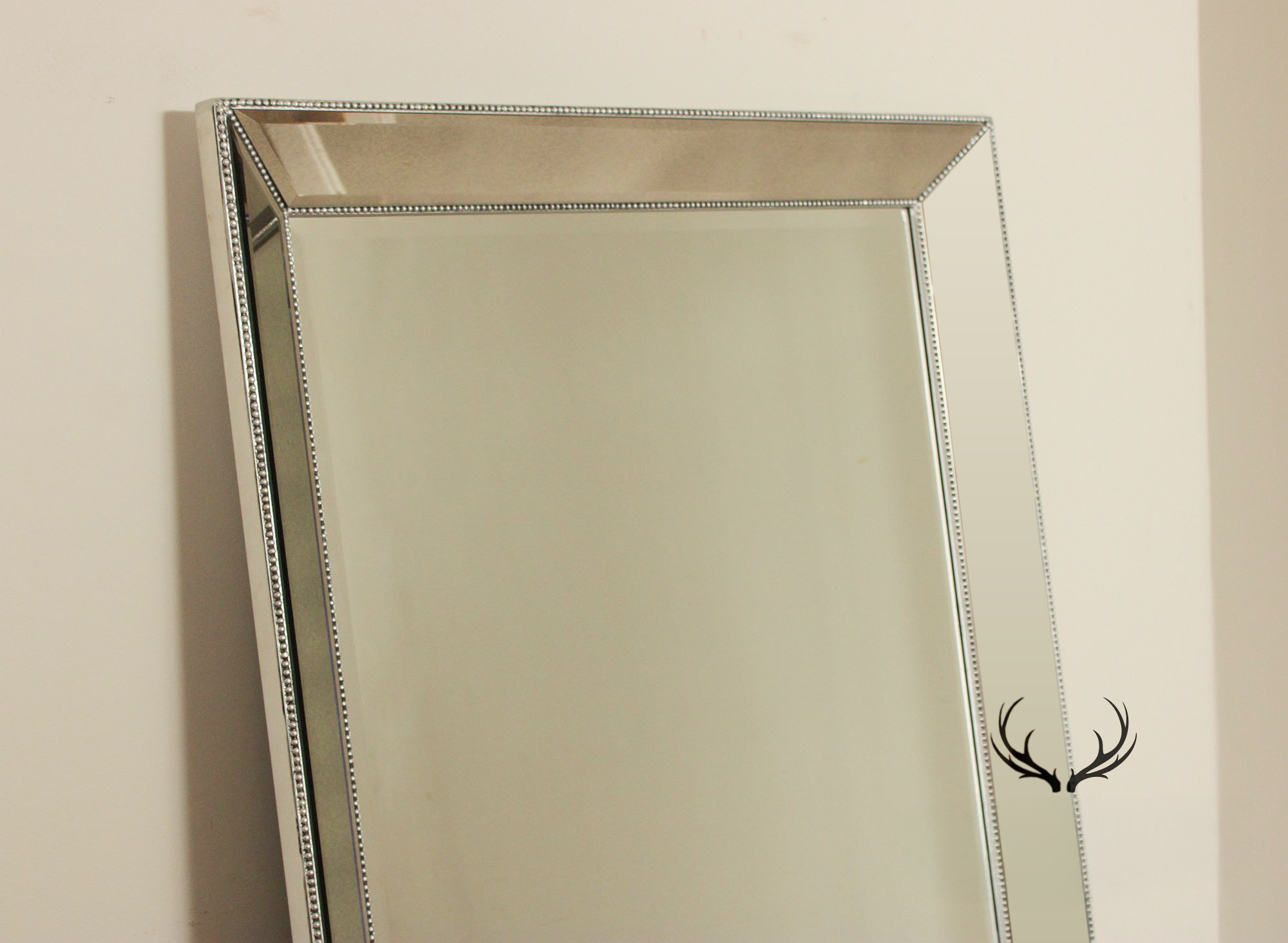 Hollywood Regency Oversized Beaded Floor Mirror