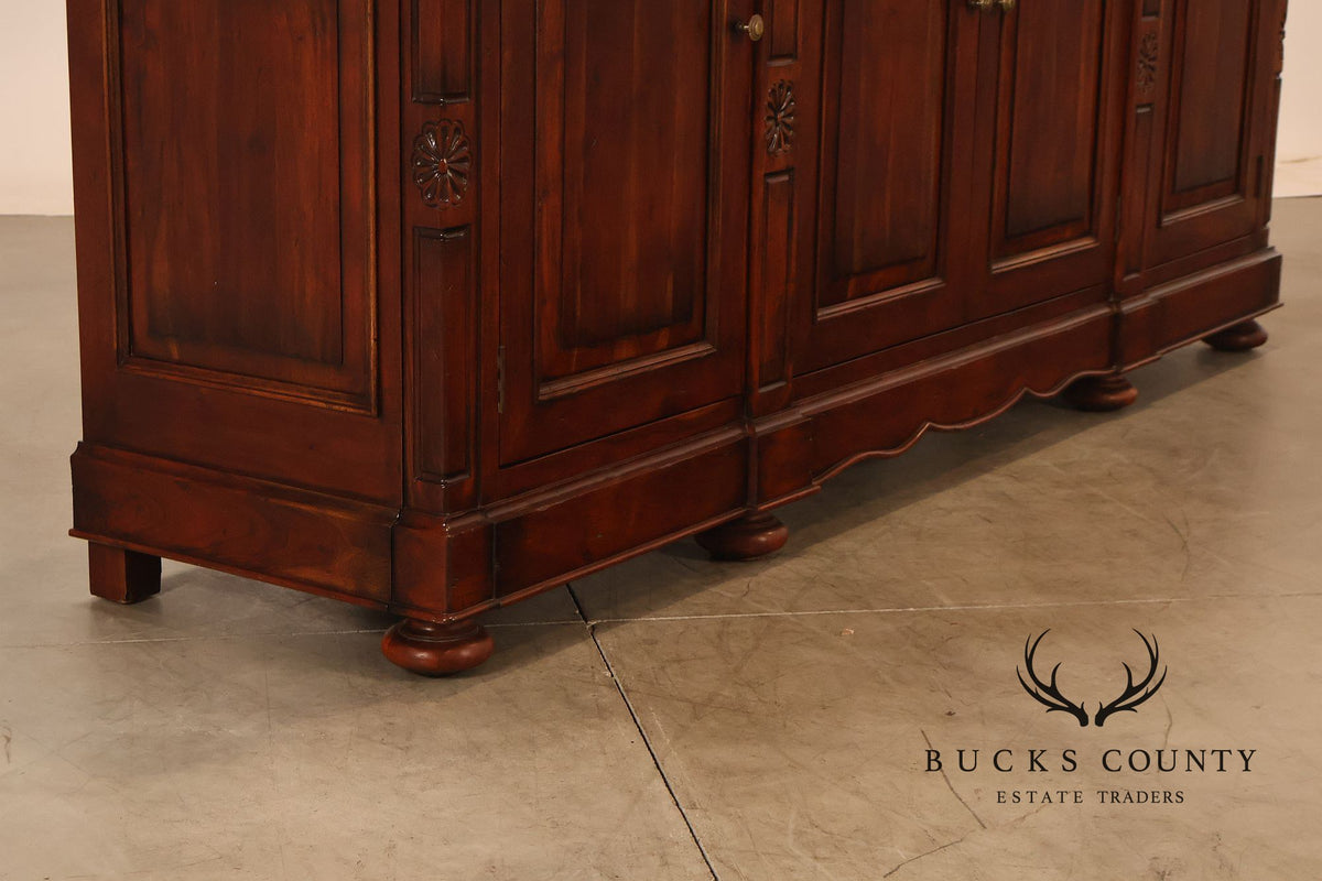 French Country Distressed Four-Door Buffet Sideboard