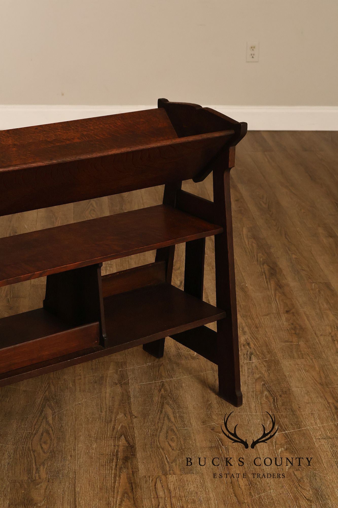 Antique Stickley Brothers No. 4657 Mission Oak Book Rack