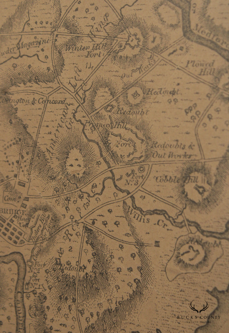 General Washington's Revolutionary Campaign War Map Framed