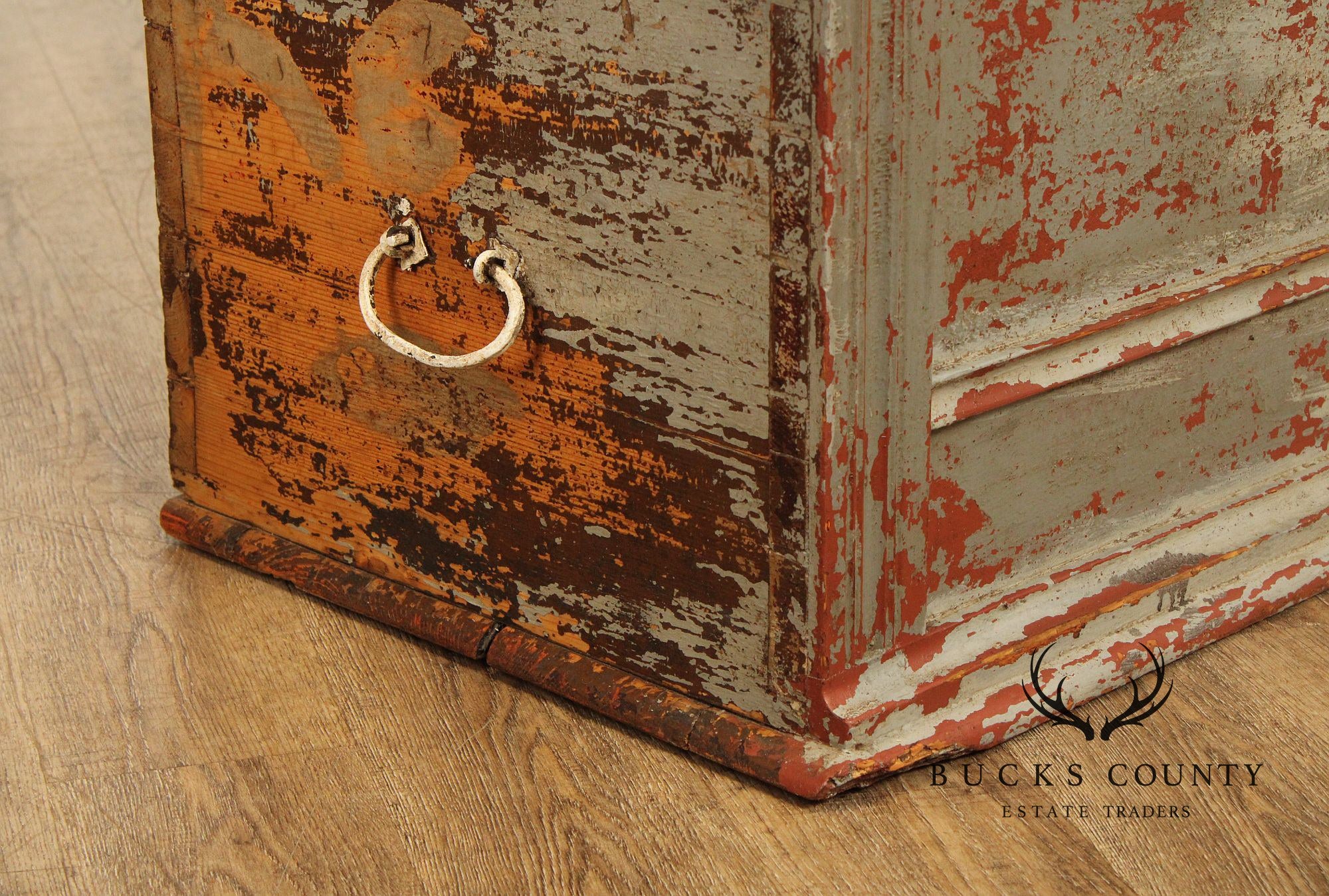 Antique Swedish Painted Pine Blanket Chest