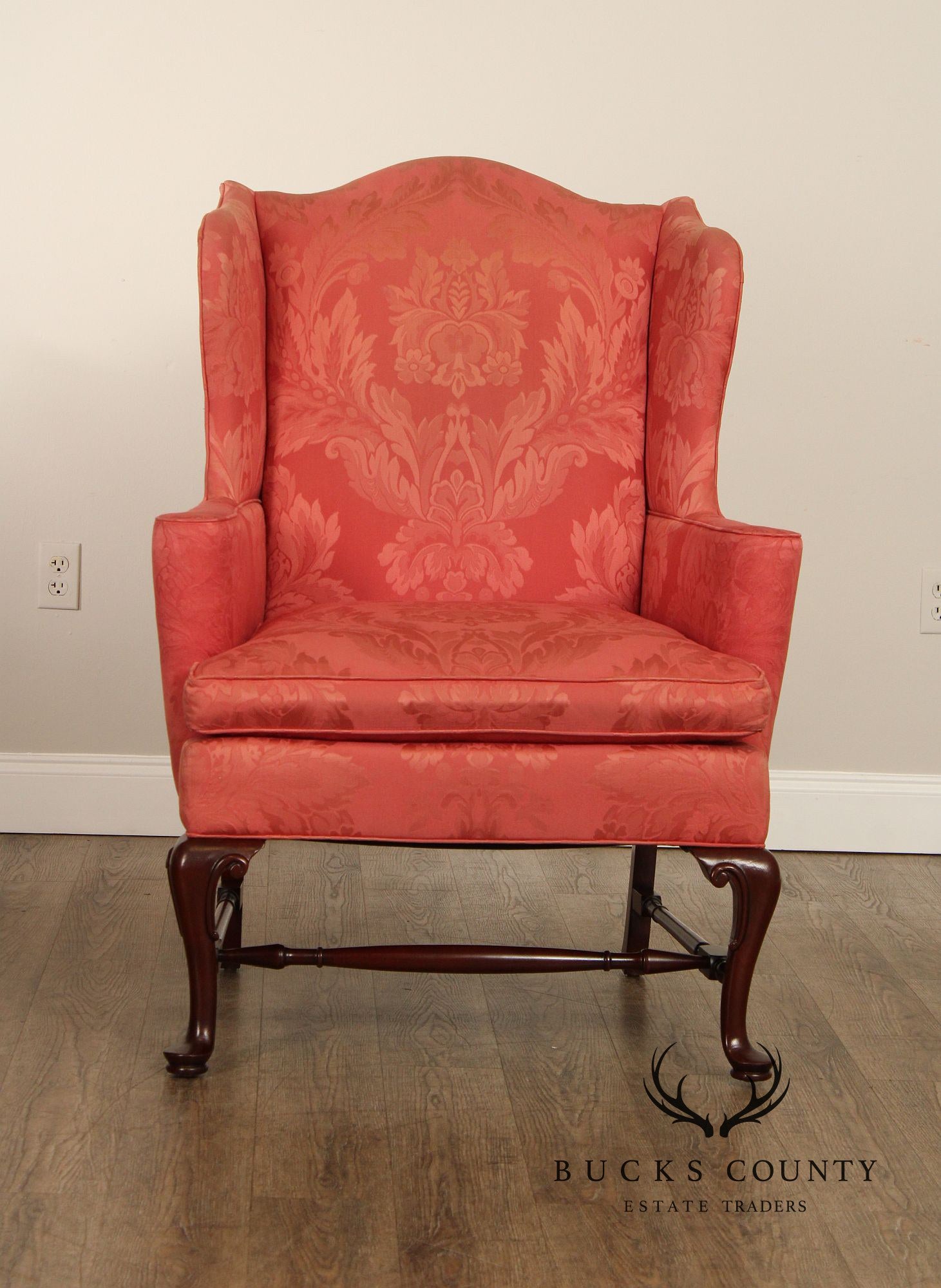 Southwood Queen Anne Style Mahogany Wing Chair