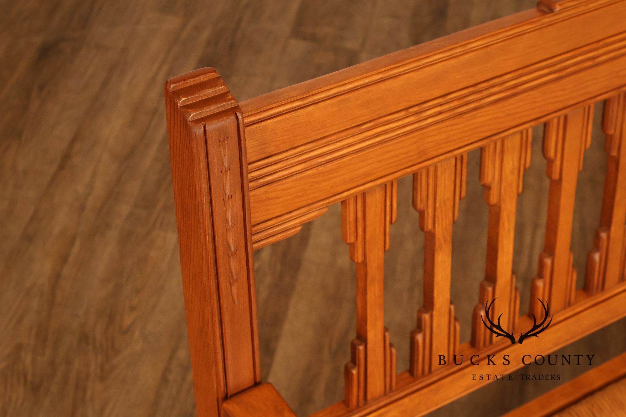 Vintage Southwestern Style Rush Seat Bench