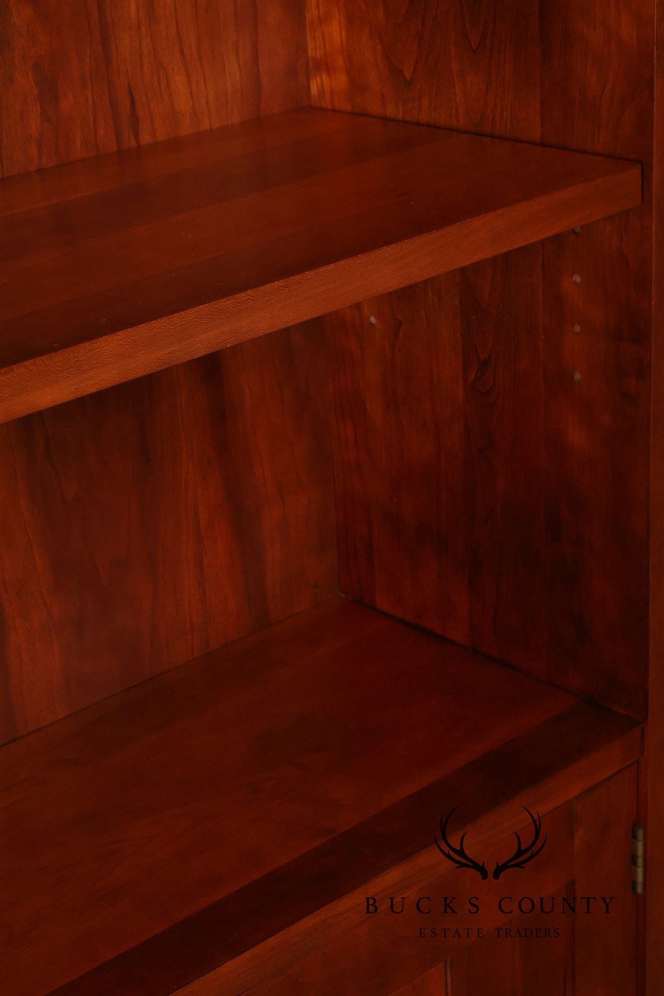 Stickley Mission Style Cherry Open Bookcase With Lower Cabinet