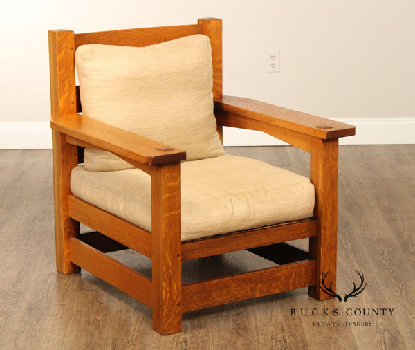 Arts And Crafts Style Benchmade Oak Eastwood Lounge Armchair
