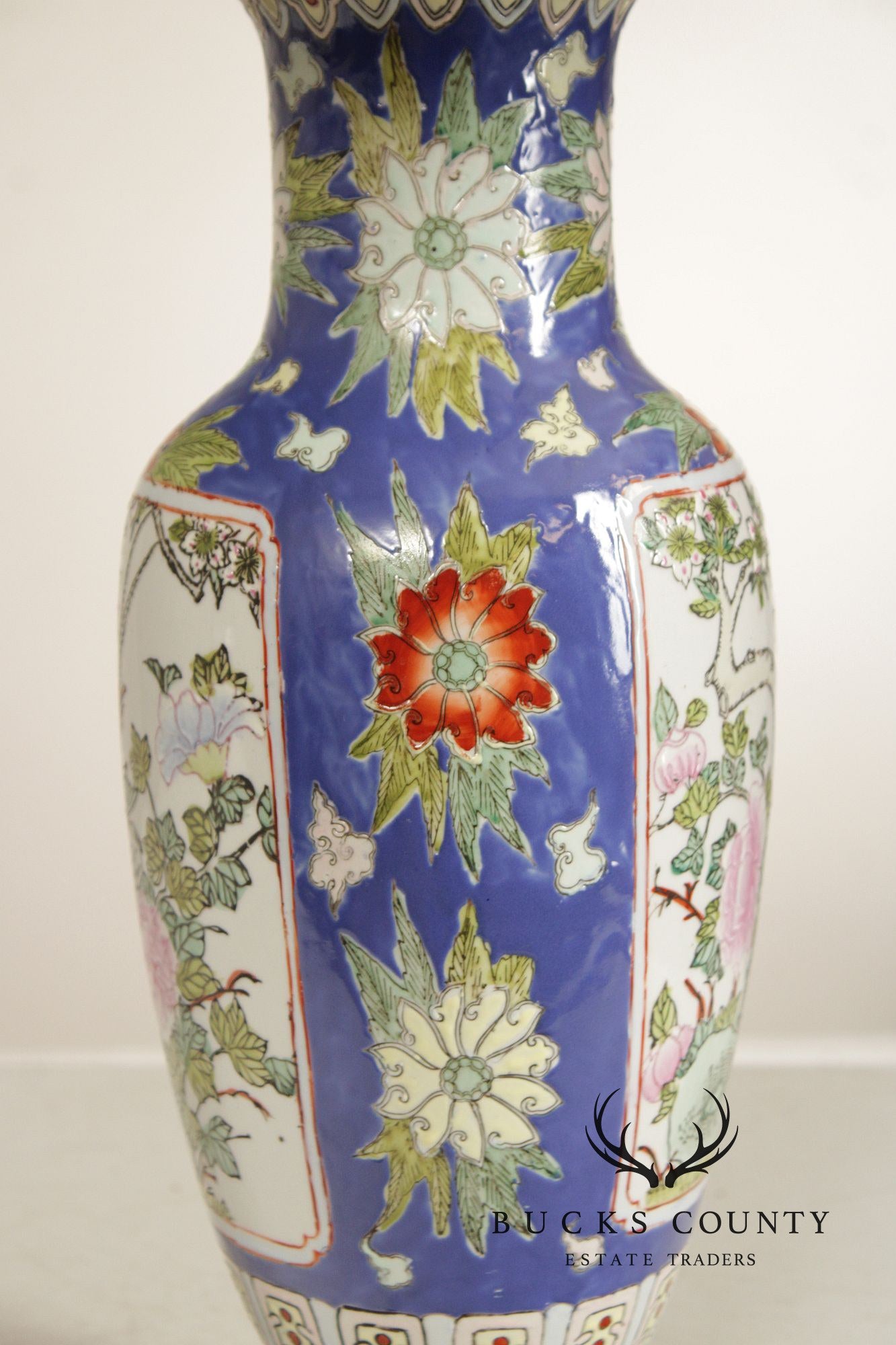 Asian Style Porcelain Vasiform Table Lamp