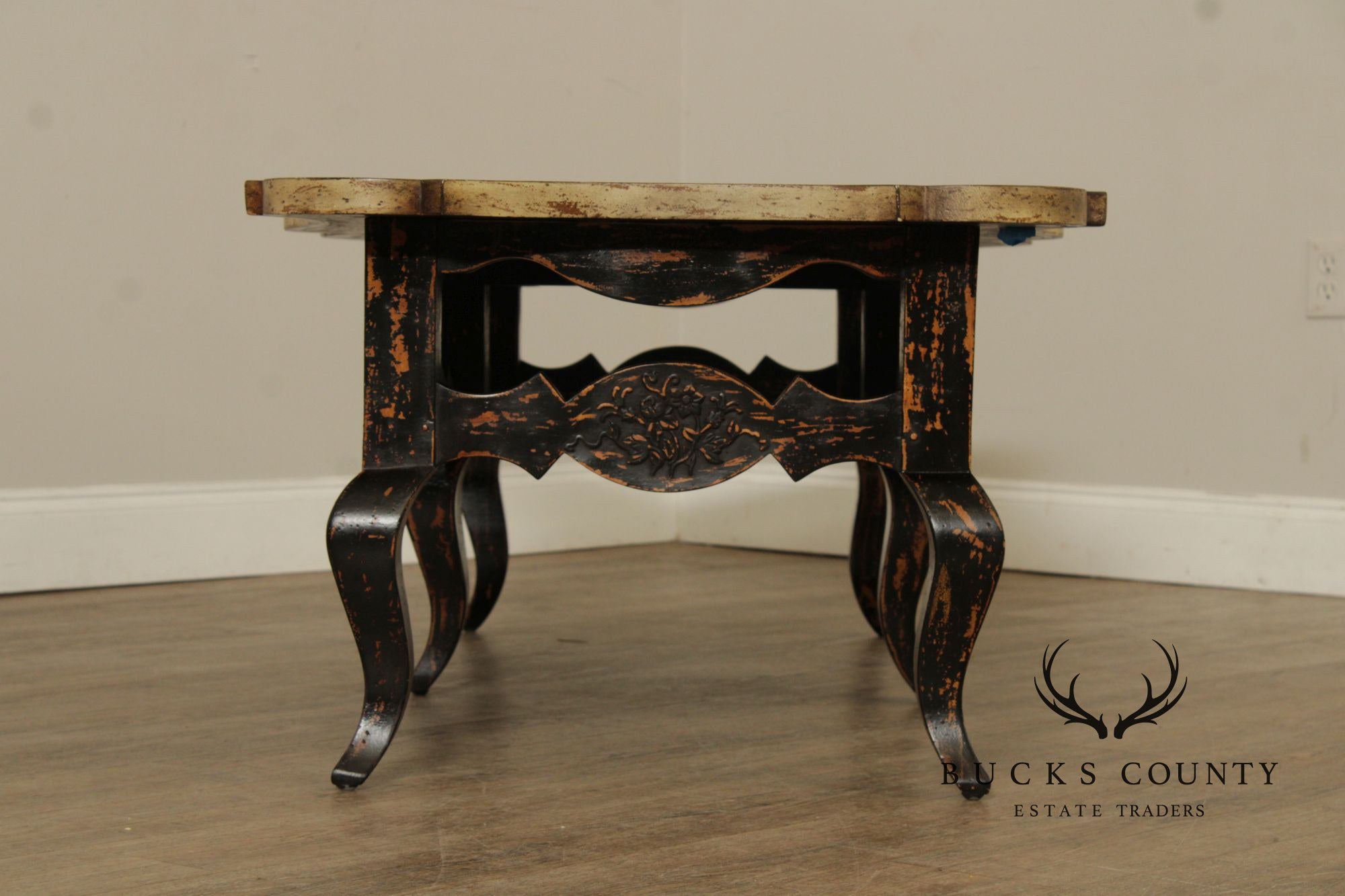 French Country Style Distressed Coffee Table