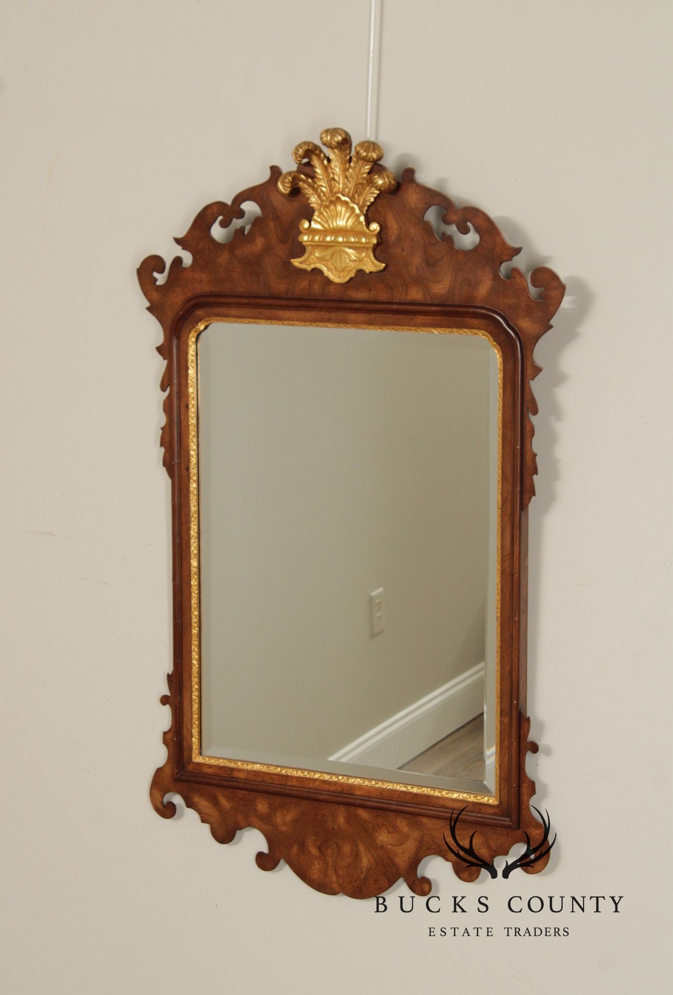 Friedman Brothers Colonial Williamsburg Burlwood Wall Mirror