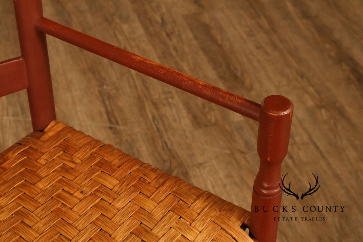 Shaker Style Pair of Rush Seat Counter Stools