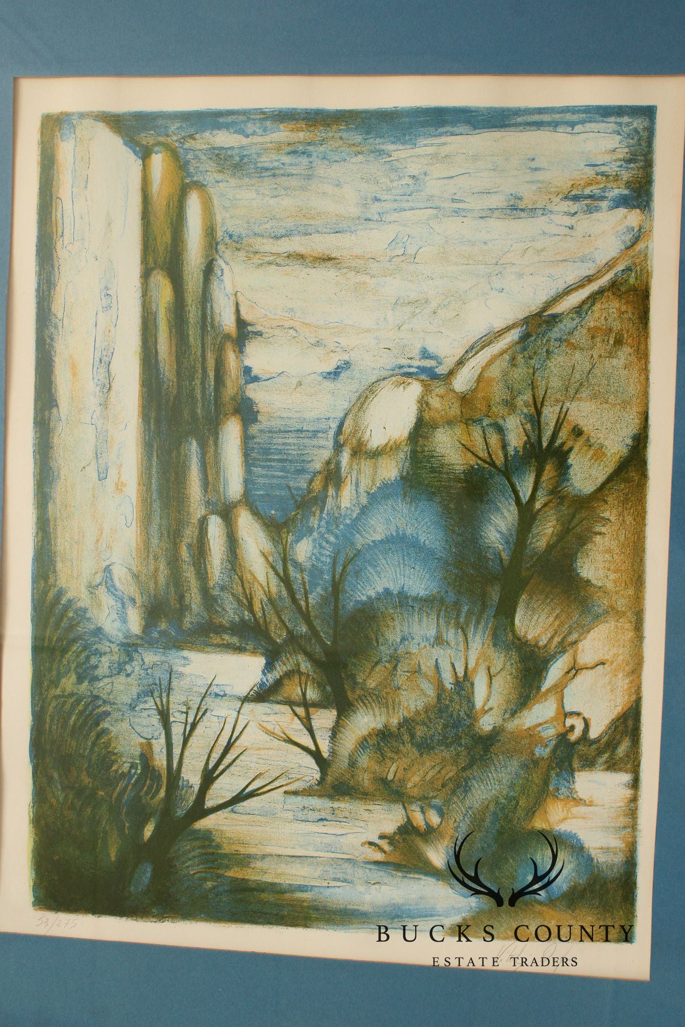 Vitali Orfeo Surrealist Style Landscape Lithograph